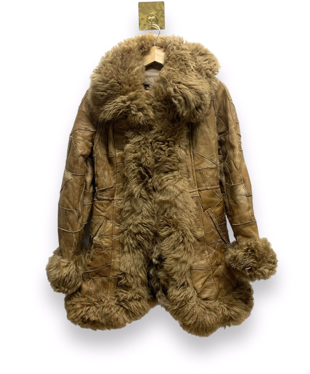 If Six Was Nine Vintage Patchwork Shearling Sheepskin Coat Size M / US 6-8 / IT 42-44 - 1 Thumbnail