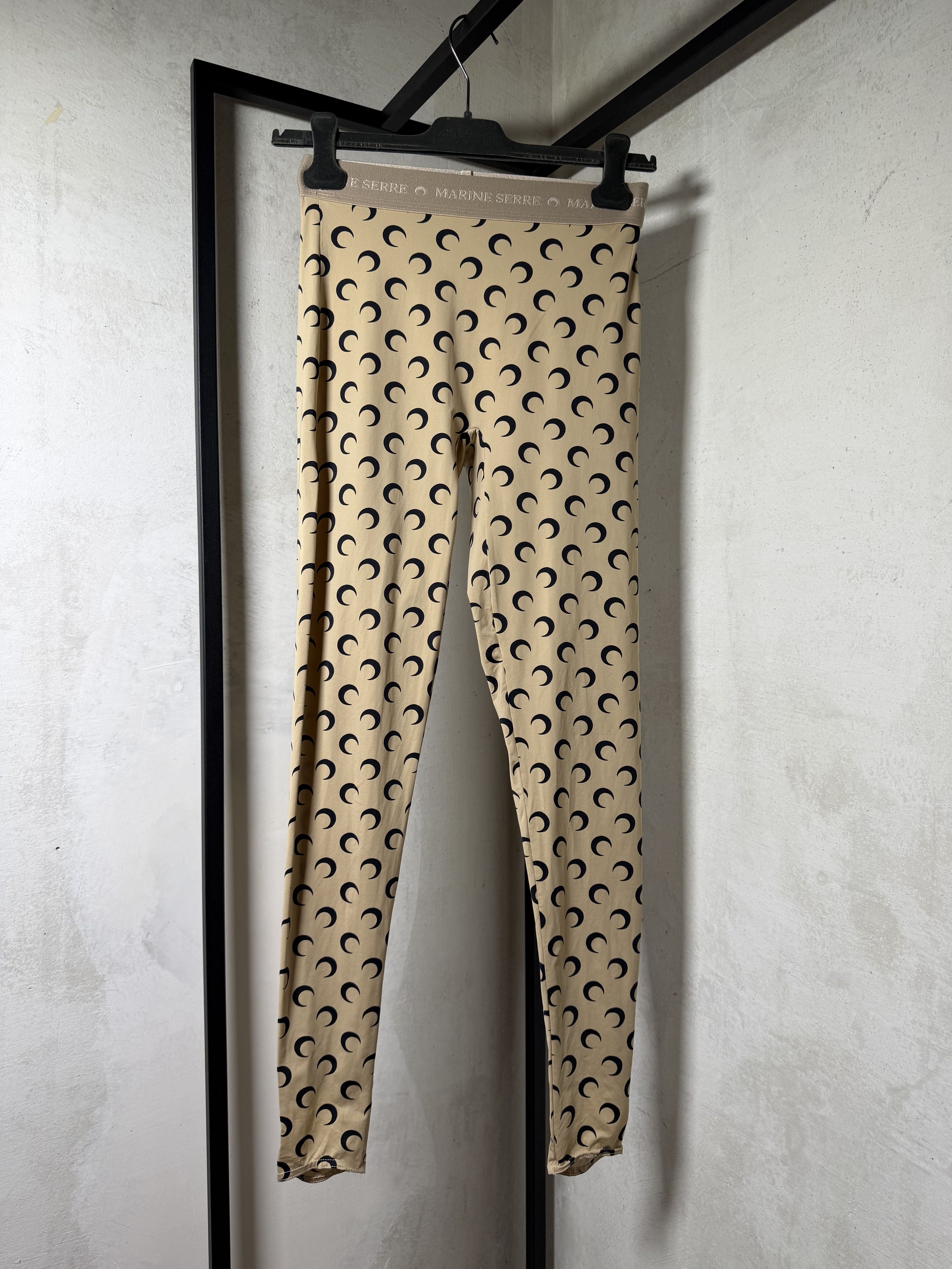 Marine Serre Marine Serre Beige Recycled Moon Jersey Stirrup Leggings Size 25" / US 0 / IT 36 - 2 Thumbnail
