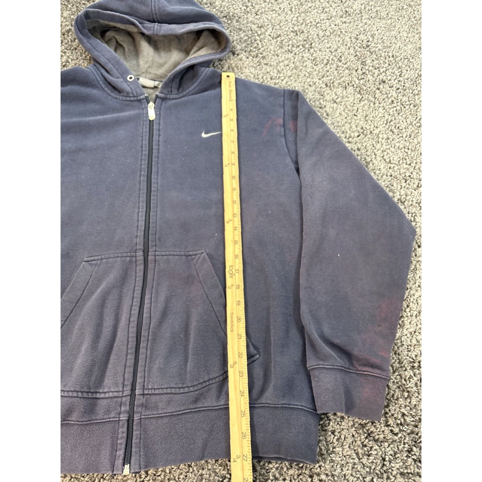 Nike VINTAGE Nike Hoodie Mens L Zip Up Grunge Blue 90s Distressed Sweatshirt Pullover Long Sleeve Cotton Polyester Size L Mens Size US L / EU 52-54 / 3 - 2 Thumbnail