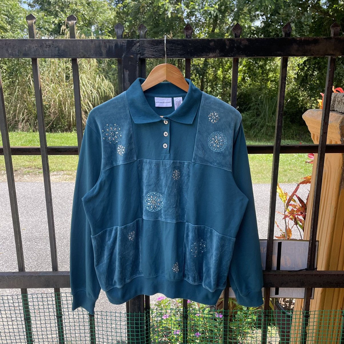 Designer × Japanese Brand × Vintage 🔥🔥Vintage Alfred Dunner Art Flower Polos Sweatshirts Size US M / EU 48-50 / 2 - 1 Thumbnail