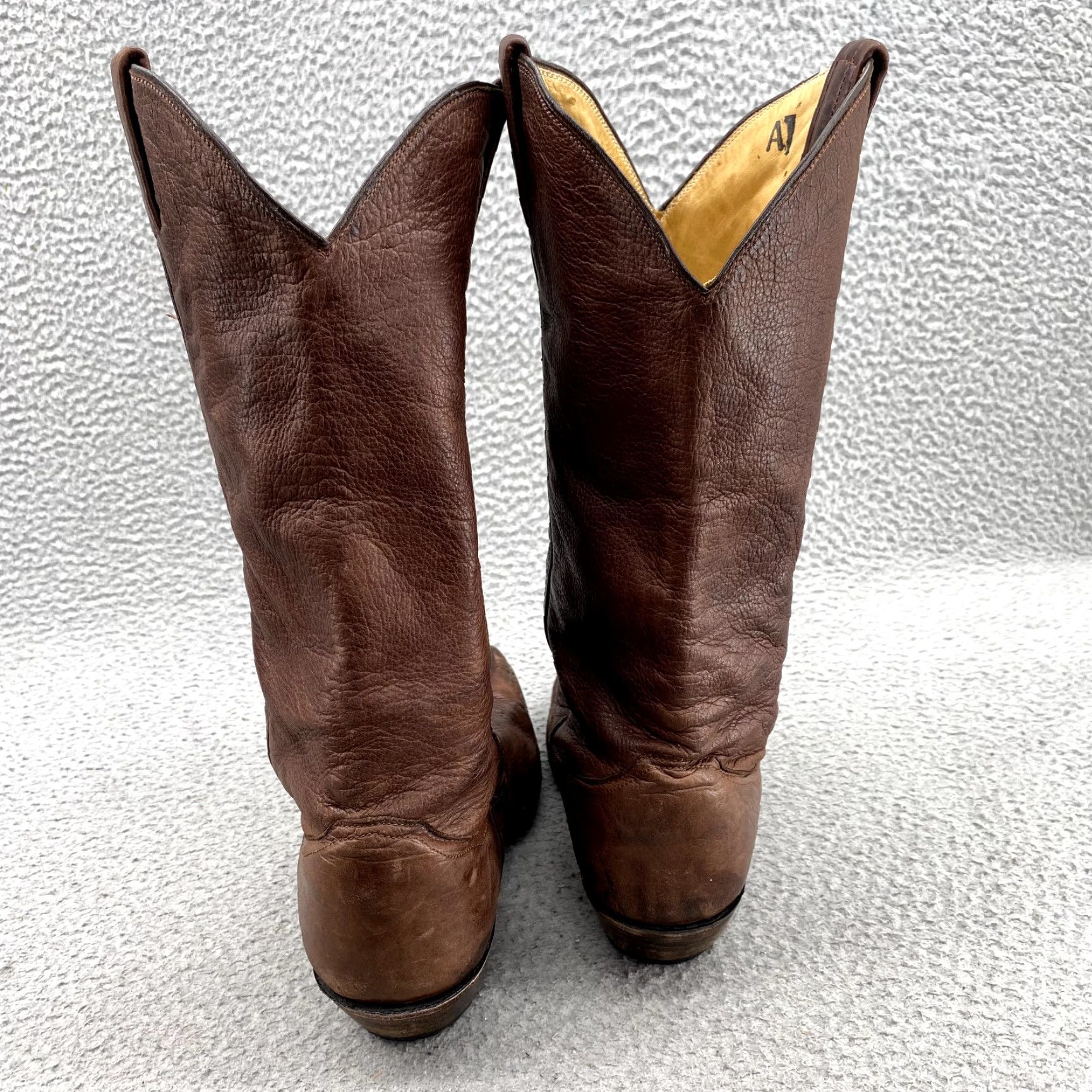 Vintage Panhandle Slim Boots Mens 8.5 D Brown Soft Leather Cowboy Western Workwear Boots Size US 8.5 / EU 41-42 - 4 Thumbnail