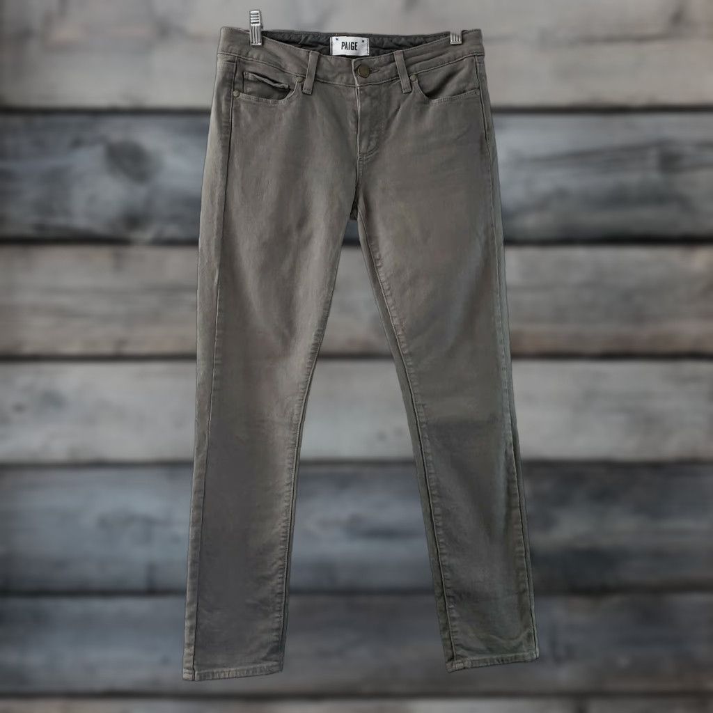 Paige Paige Skyline Skinny Jeans Gray 28 Regular Women Low Rise Cotton Blend Denim Inseam 28.5 Zip Jeans Boys? Size 28" / US 6 / IT 42 - 1 Thumbnail