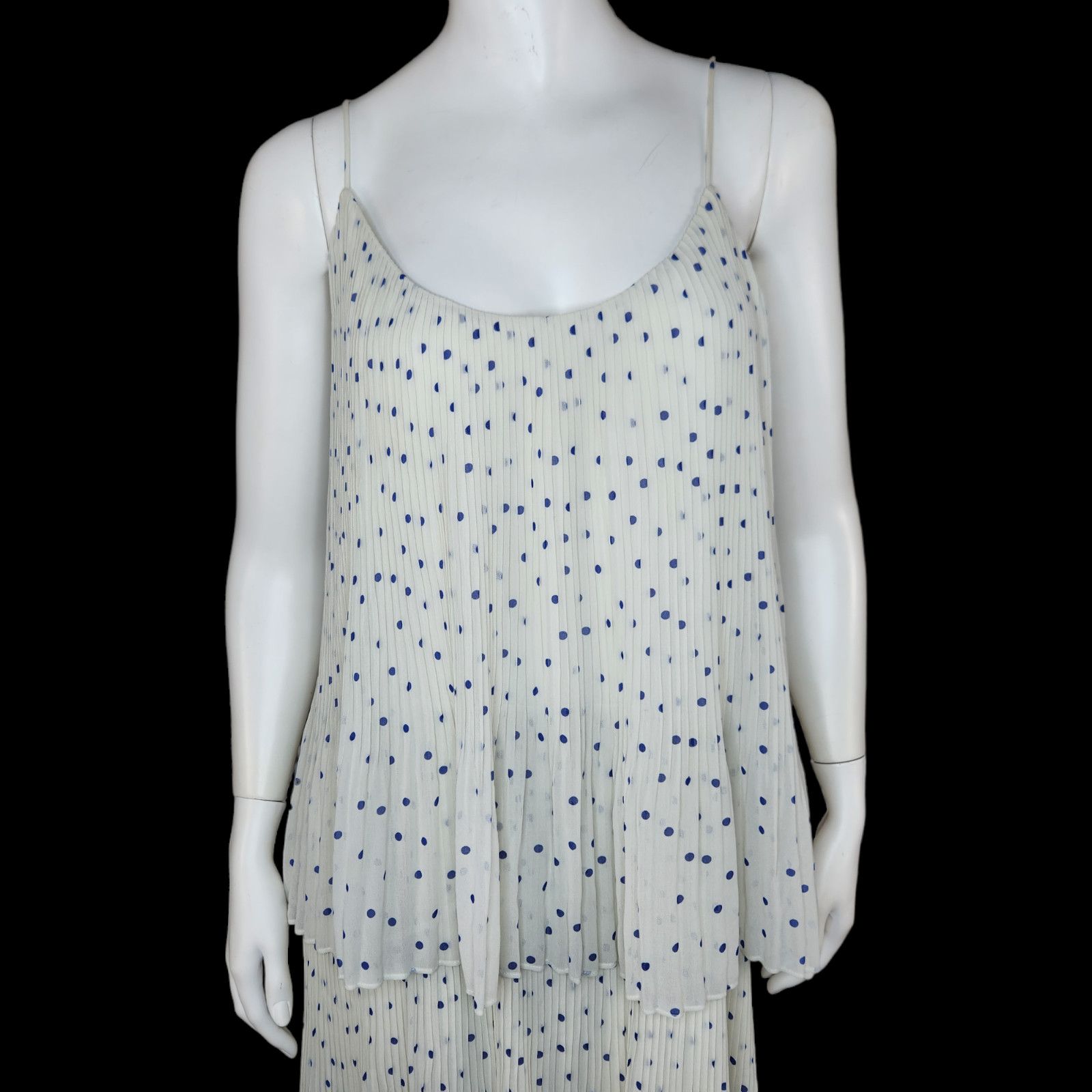 Samsoe Samsoe Samsoe Samsoe Womens Large Blue Polka Dot Maxi Dress Size L / US 10 / IT 46 - 2 Thumbnail