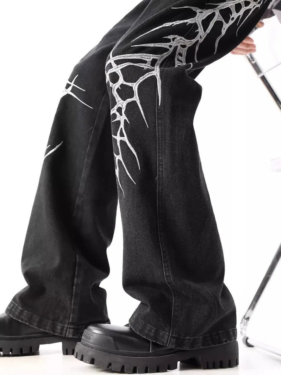Japanese Brand Retro loose high street micro flared jeans Size US 32 / EU 48 - 2 Thumbnail