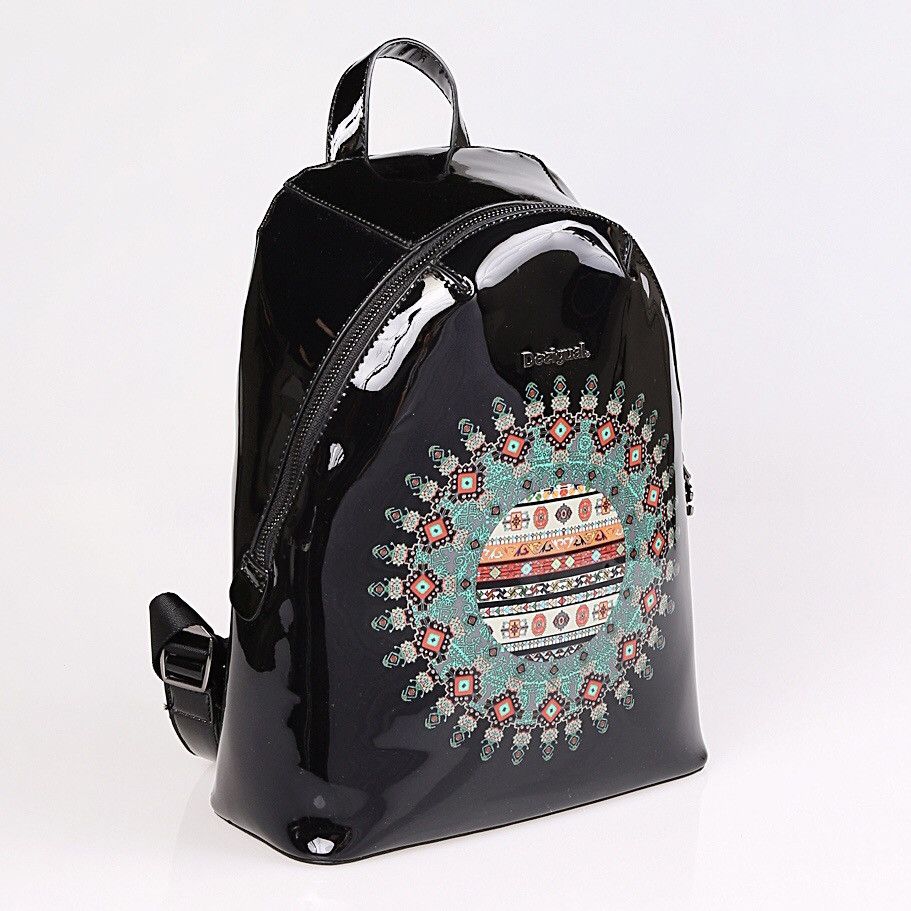 Desigual Desigual Vinil Galactic Lima Black Glossy Backpack Size ONE SIZE - 3 Thumbnail
