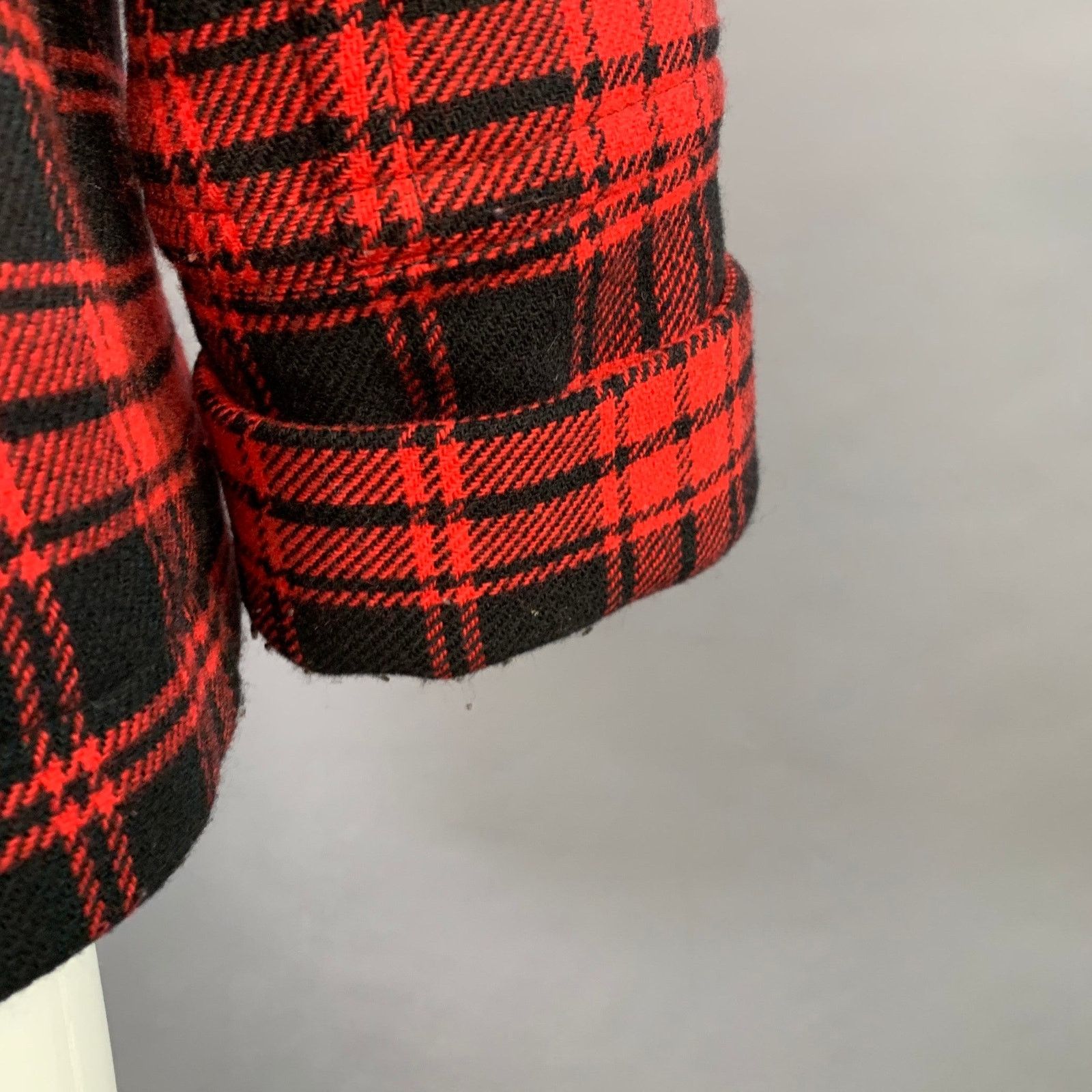 Marc by Marc Jacobs MARC by MARC JACOBS Red Black Wool Double Breasted Coat Size M / US 6-8 / IT 42-44 - 5 Thumbnail