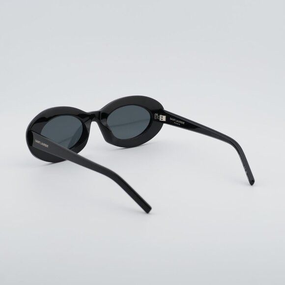 Saint Laurent Paris Saint Laurent SL 594 008 Sunglasses Black Oval Frame, Black Size ONE SIZE - 9 Thumbnail