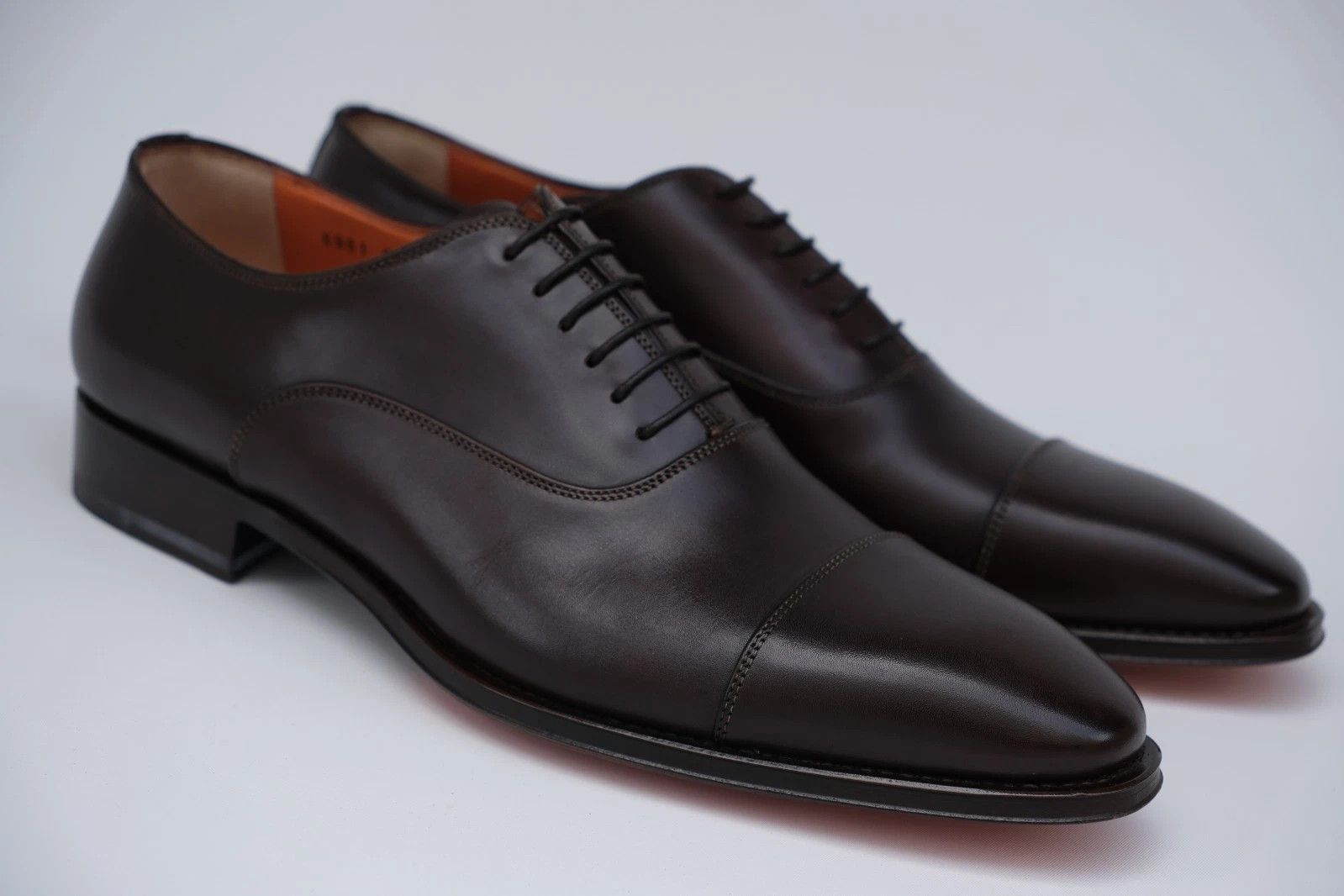 Santoni NEW Santoni Brown Leather Oxford Shoes in Brown Size US 11 / EU 44 - 1 Thumbnail