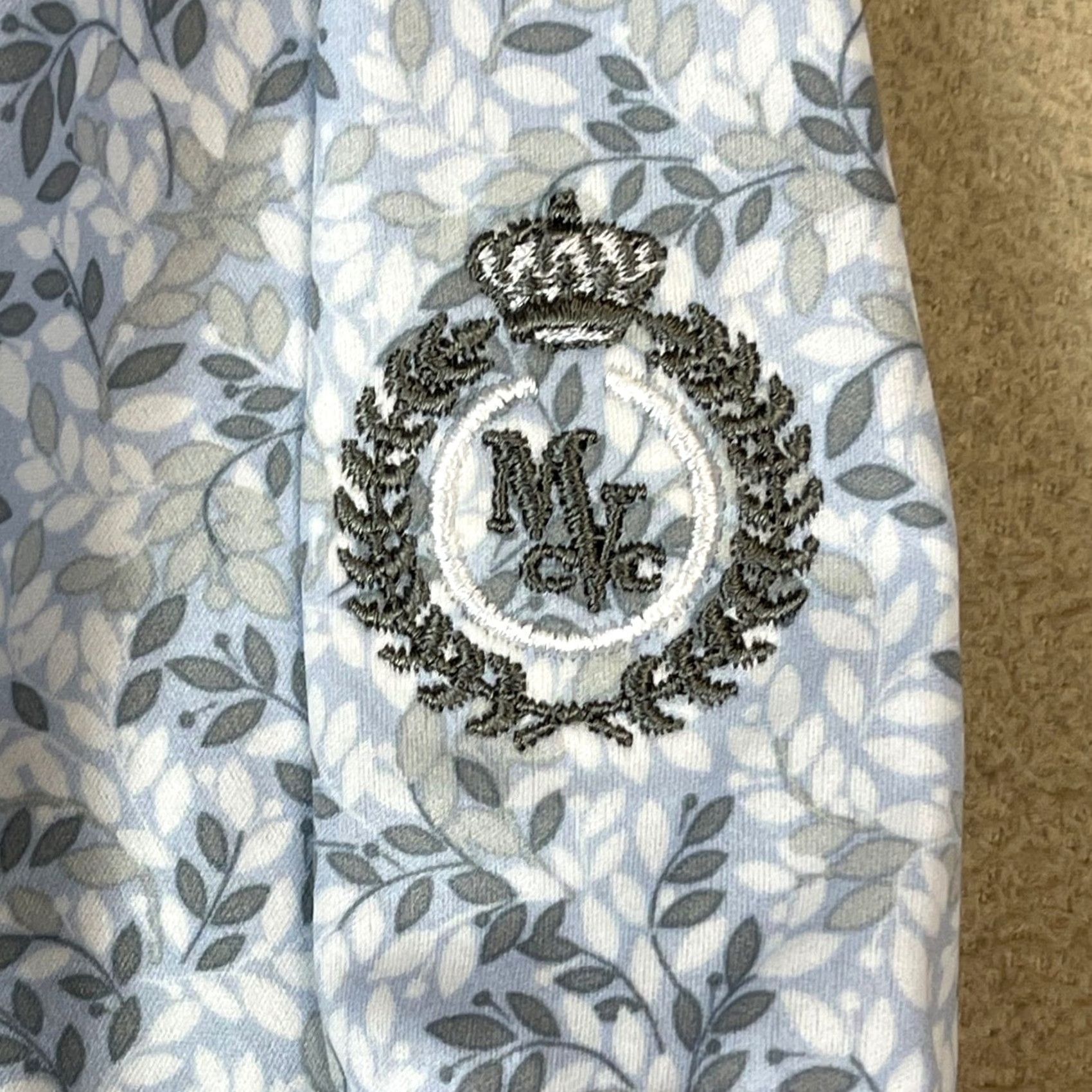 Vintage Straight Down Performance Polo Shirt Floral Short Sleeve Mens M Blue Size US M / EU 48-50 / 2 - 5 Thumbnail