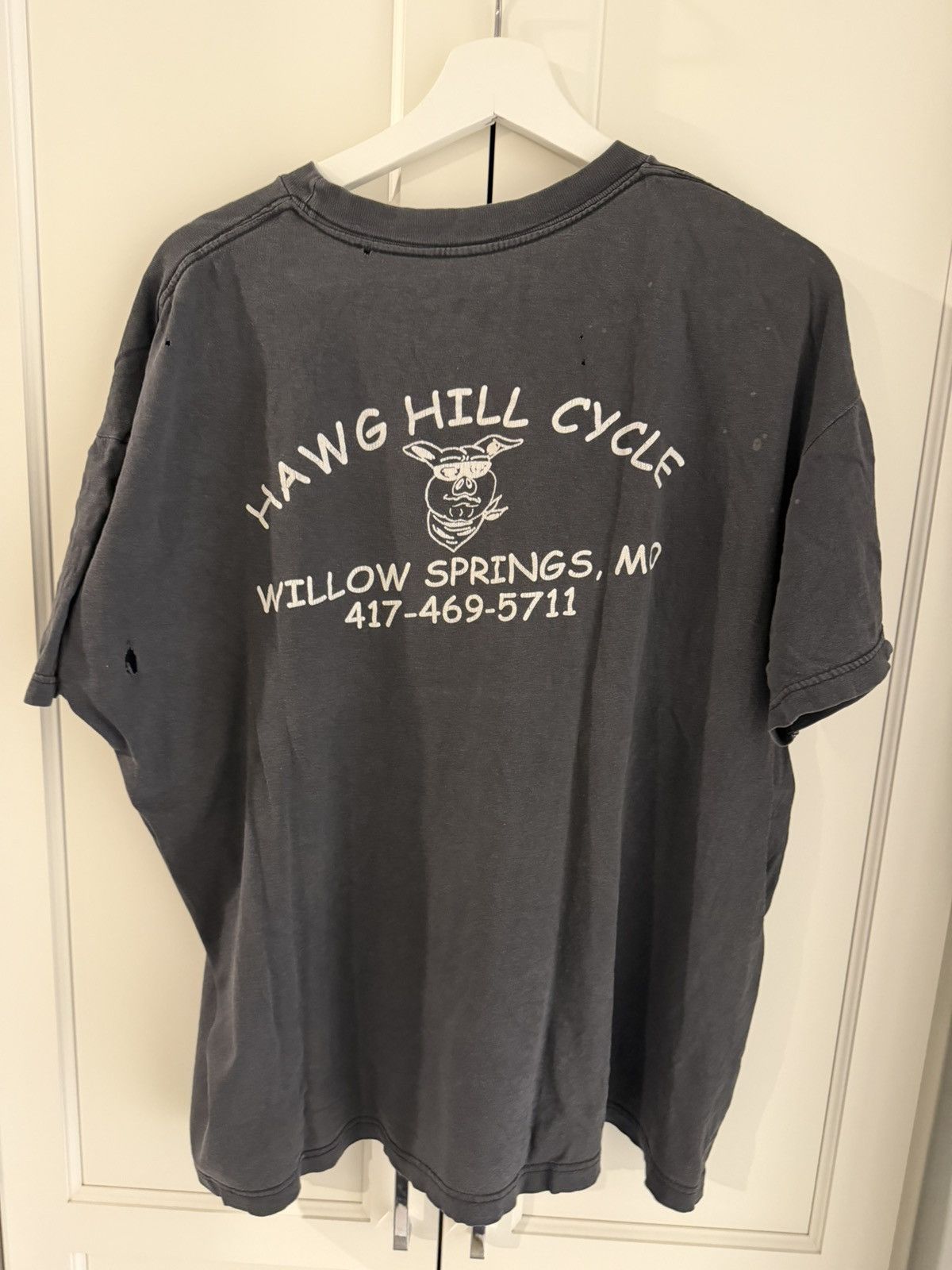Vintage American Biker – Vintage Tee (Hawg Hill Cycle Back Hit) Size US L / EU 52-54 / 3 - 5 Thumbnail
