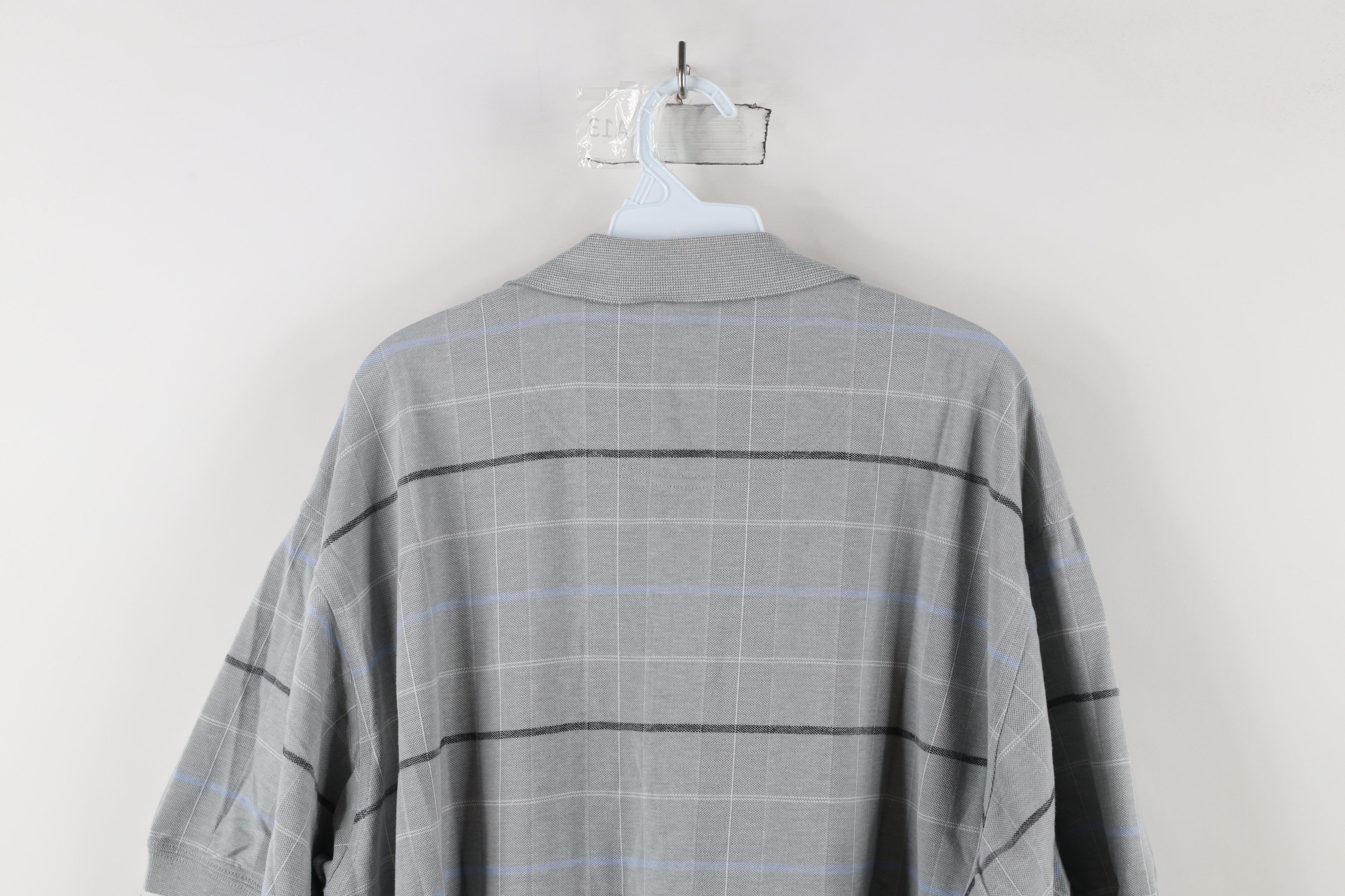 Vintage Vintage 90s Streetwear Pullover Polo Shirt Gray Plaid Size US XXL / EU 58 / 5 - 11 Thumbnail