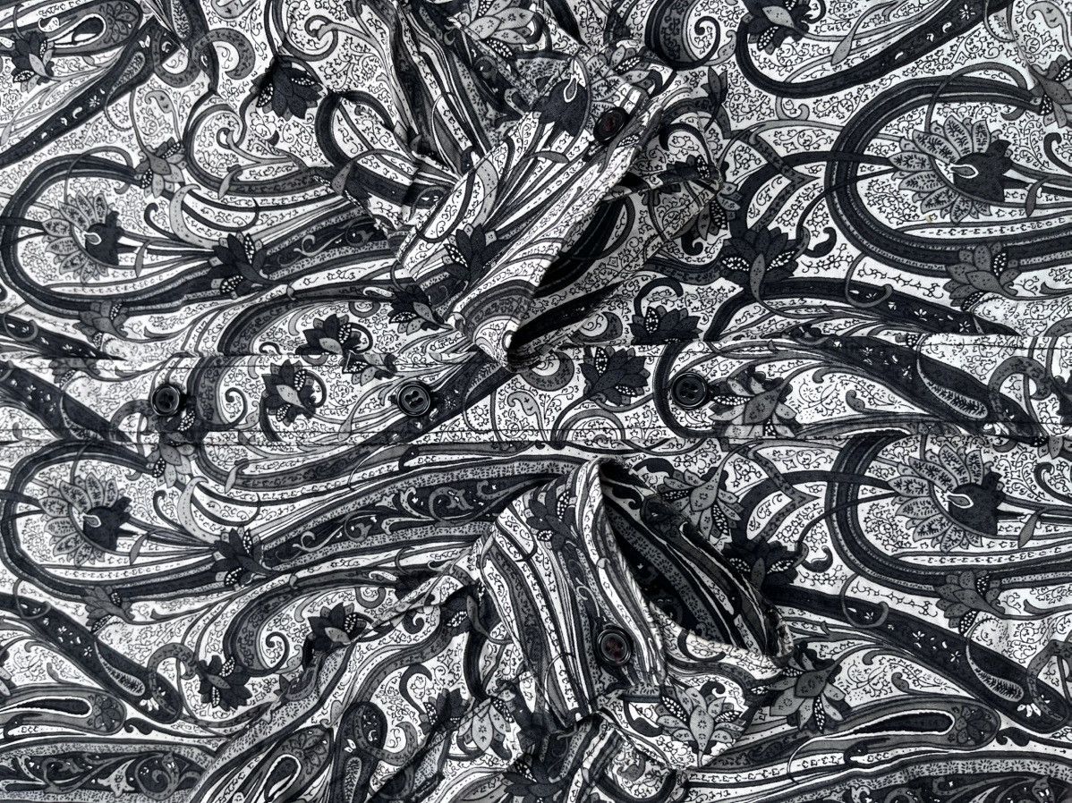 Etro ETRO Milano Black White Paisley Luxury Long Sleeve Shirt Size US M / EU 48-50 / 2 - 3 Thumbnail