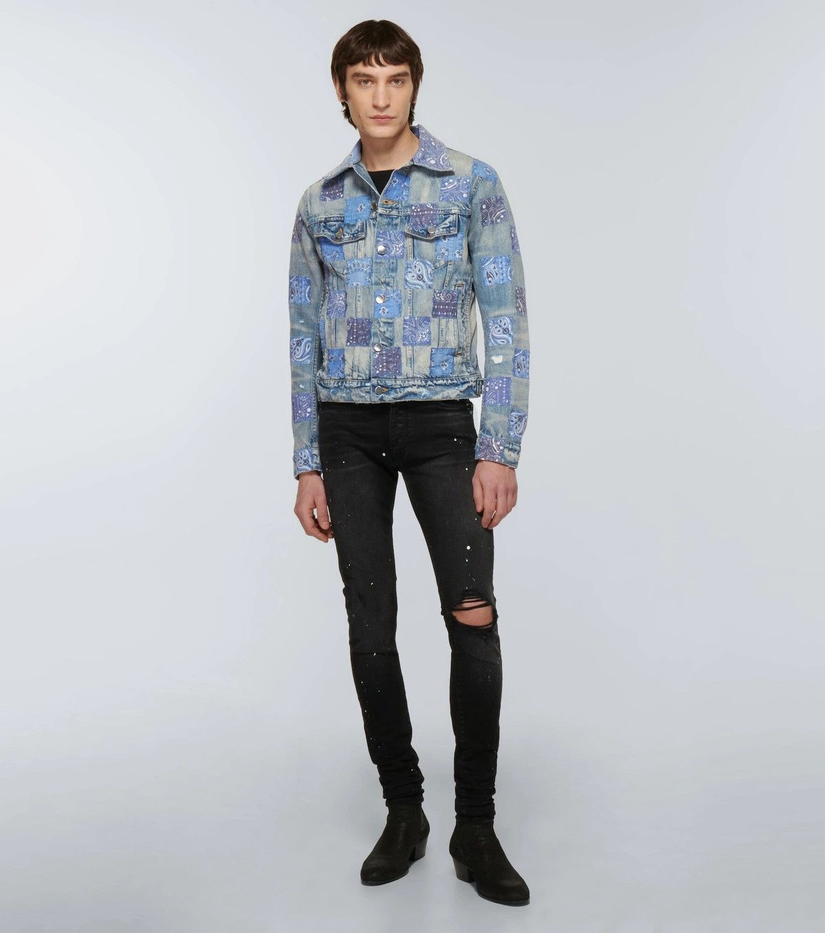 Amiri o1y0525 Denim Jacket in Multicolor Size US M / EU 48-50 / 2 - 5 Thumbnail