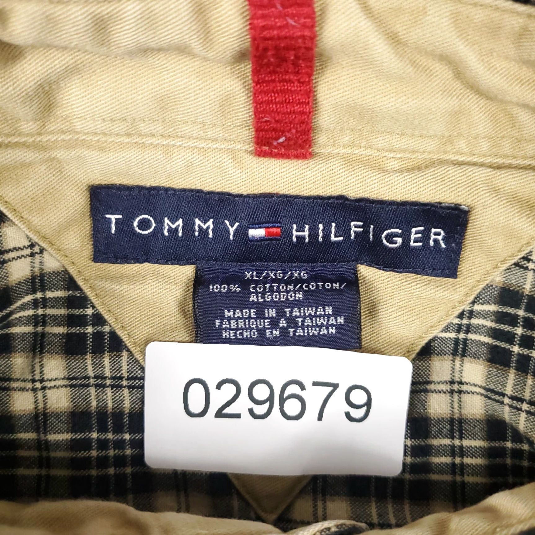 Tommy Hilfiger Tommy Hilfiger Shirt Mens XL Beige Plaid Button-Up Long Sleeve Casual/Workwear Shirt - Button-Down Collar, Cotton, Regular Fit, Classic/Preppy, Men Size US XL / EU 56 / 4 - 8 Thumbnail