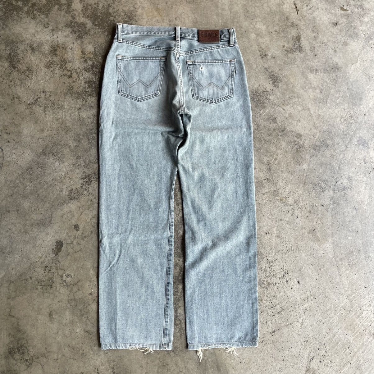 Edwin 🔥Vintage Edwin 404 Stoned Washed Ripped Distress Denim Jeans Size US 31 - 4 Thumbnail