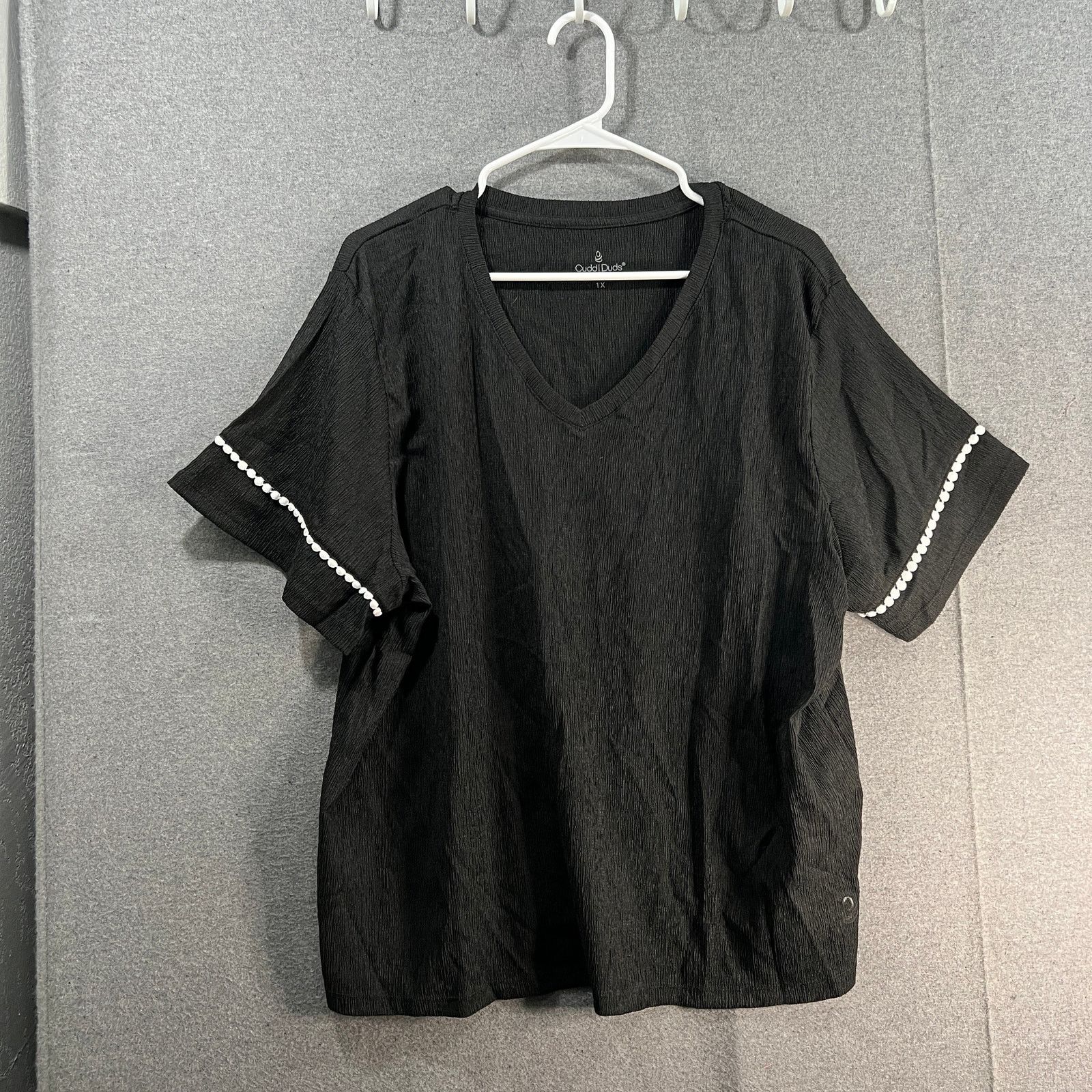 Other Cuddl Duds Casual T Shirt Ladies Crepe Knit V Size XXL / US 16-18 / IT 52-54 - 1 Thumbnail