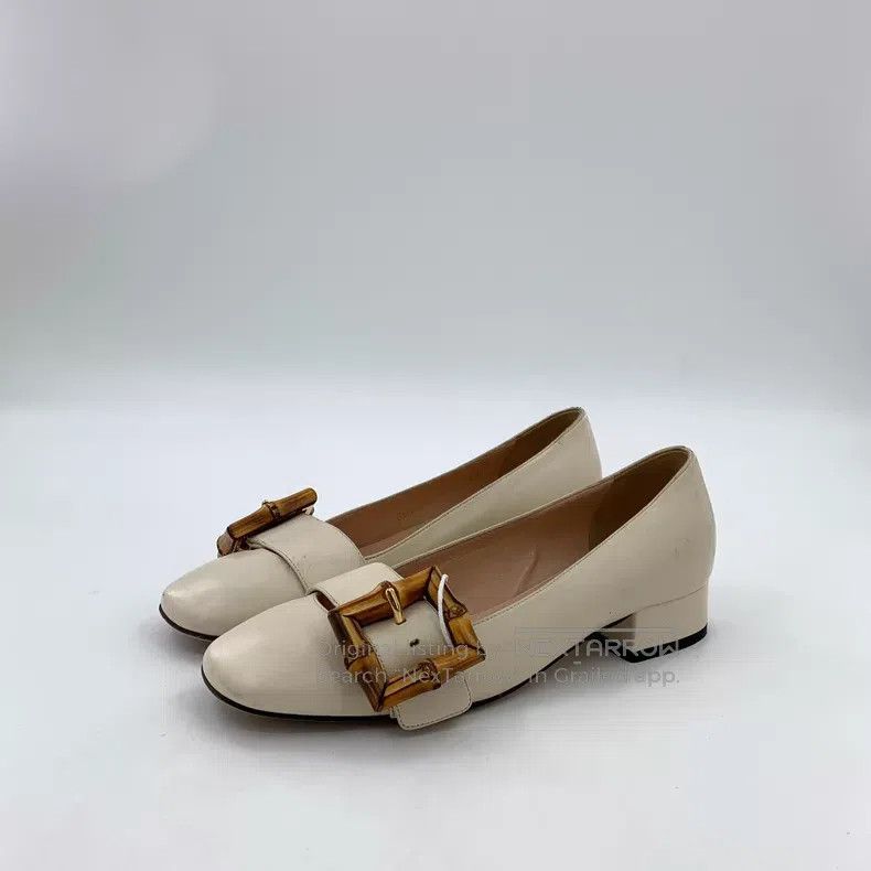 Gucci Gucci Beige bamboo joint buckle round toe casual single sh Size US 5 / IT 35 - 1 Thumbnail