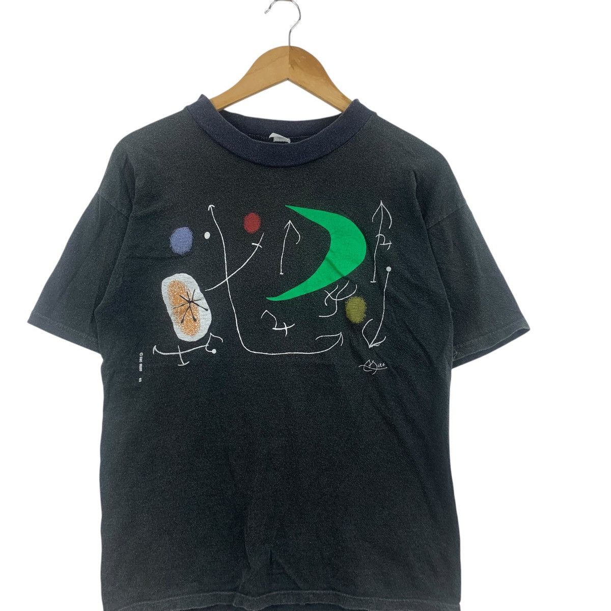 Vintage 90s JOAN MIRO Woman & Bird In The Moonlight Art Tee
