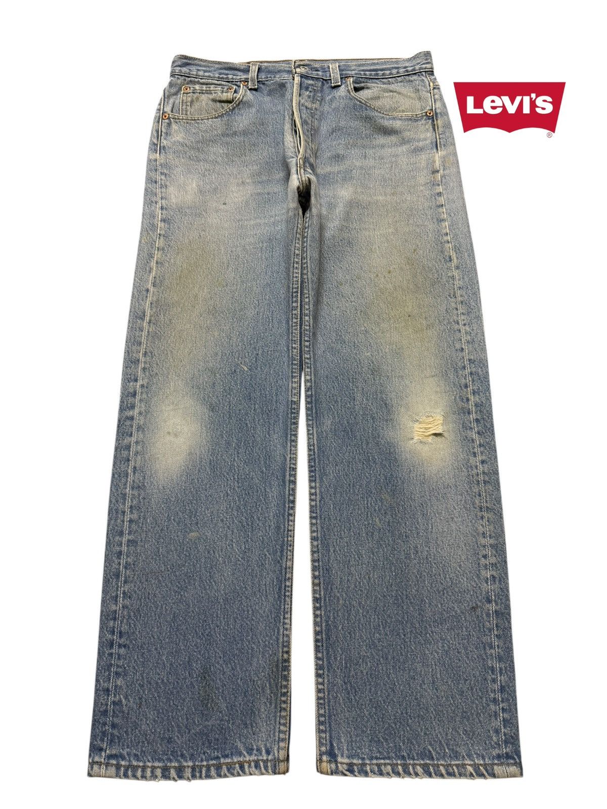 Vintage 80s Levis 501xx Blue Mud Wash Faded Straight Leg Fit