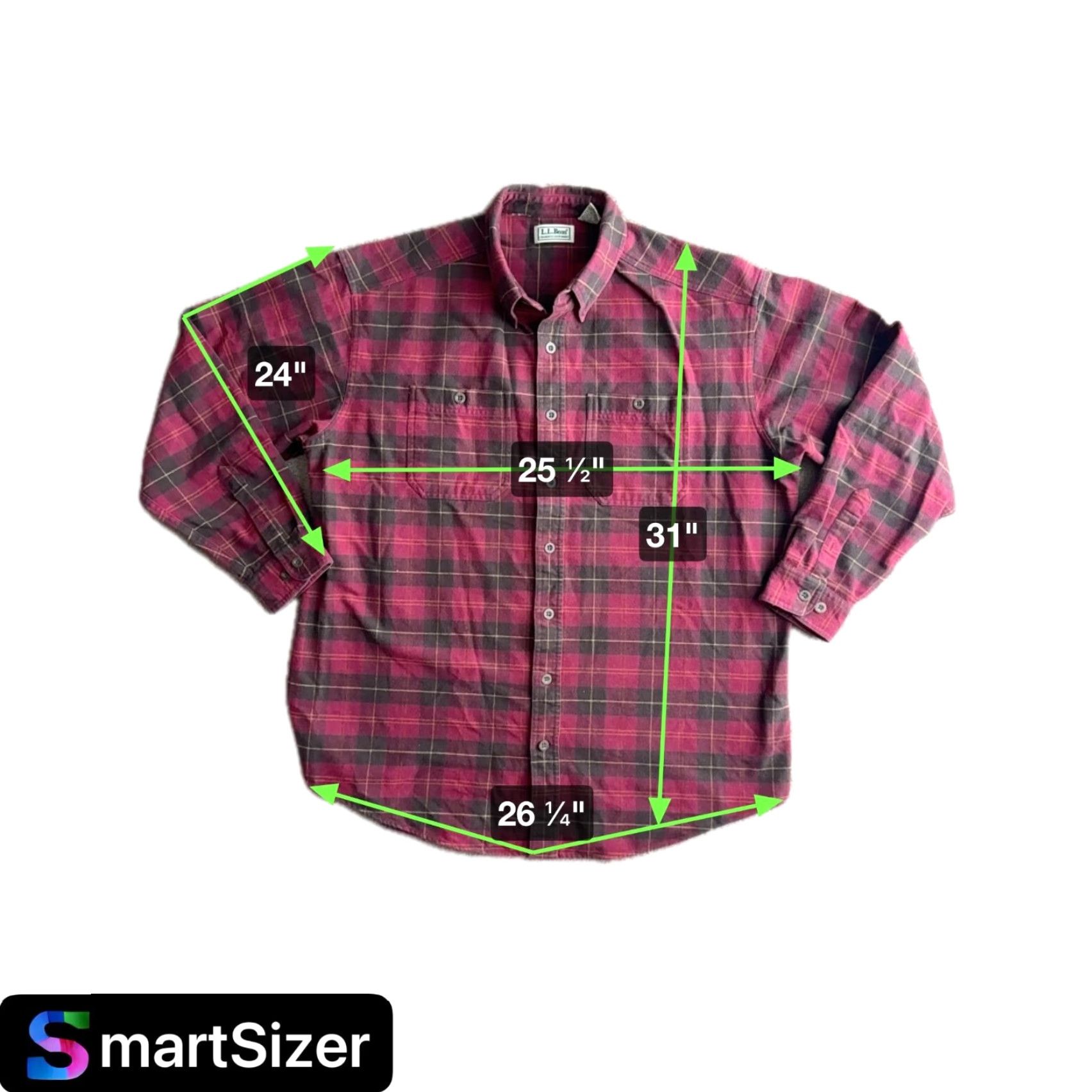 Vintage VINTAGE L.L. Bean Shirt Plaid Red 100% Cotton Chamois Cloth Button-Up XL Tall Mens Long Sleeve Button-Up Shirt Size US XL / EU 56 / 4 - 2 Thumbnail