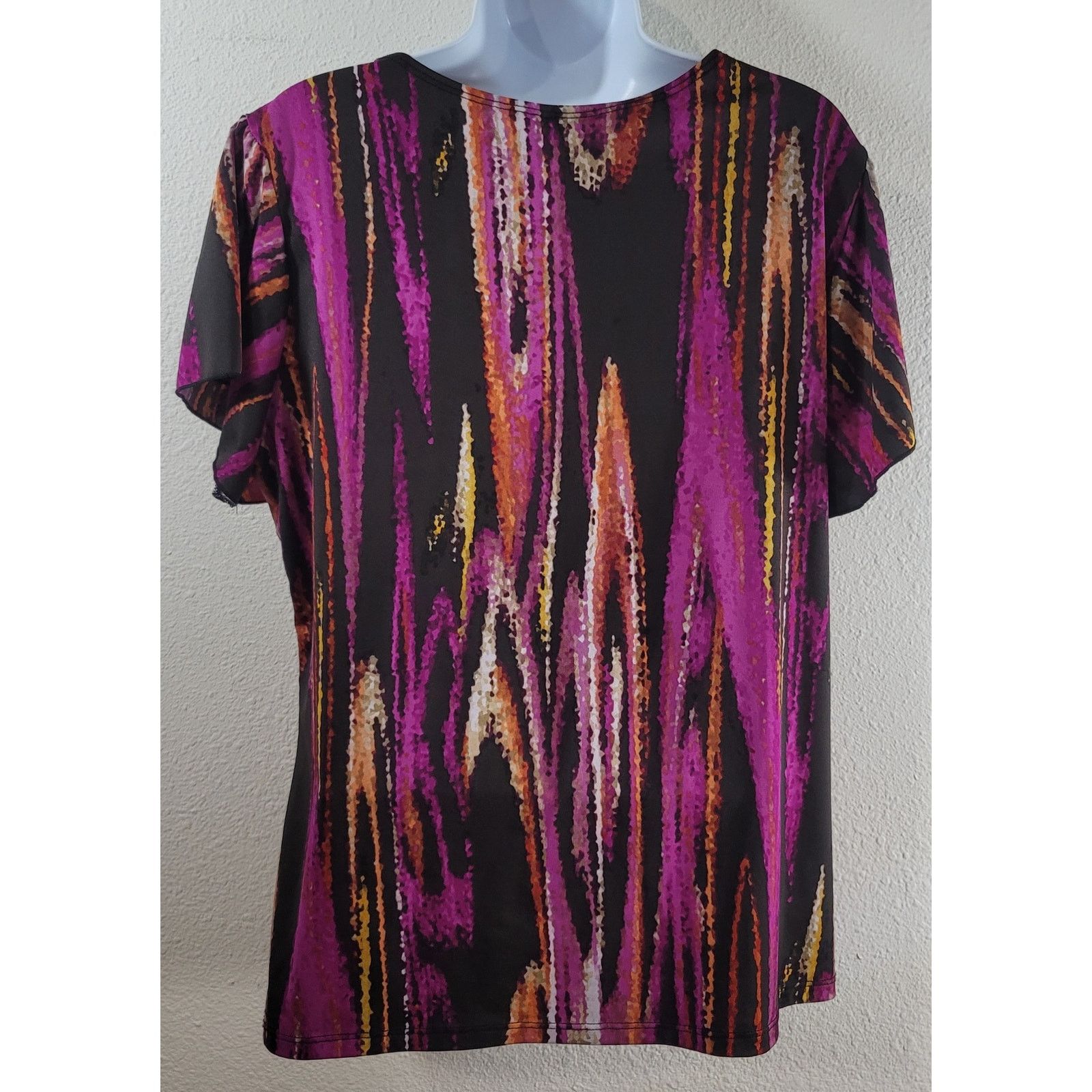 Other Fashion Bug Purple Black Striped Beading Lace Trim Top XL Size XL / US 12-14 / IT 48-50 - 3 Thumbnail