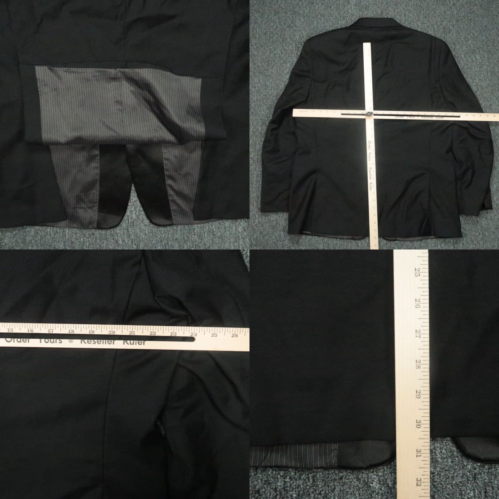 Ralph Lauren Lauren Ralph Lauren Blazer Adult 46R Black Wool Tuxedo Solid Notch Lapel 2-Button Double-Vented Mens Size 46R - 8 Thumbnail