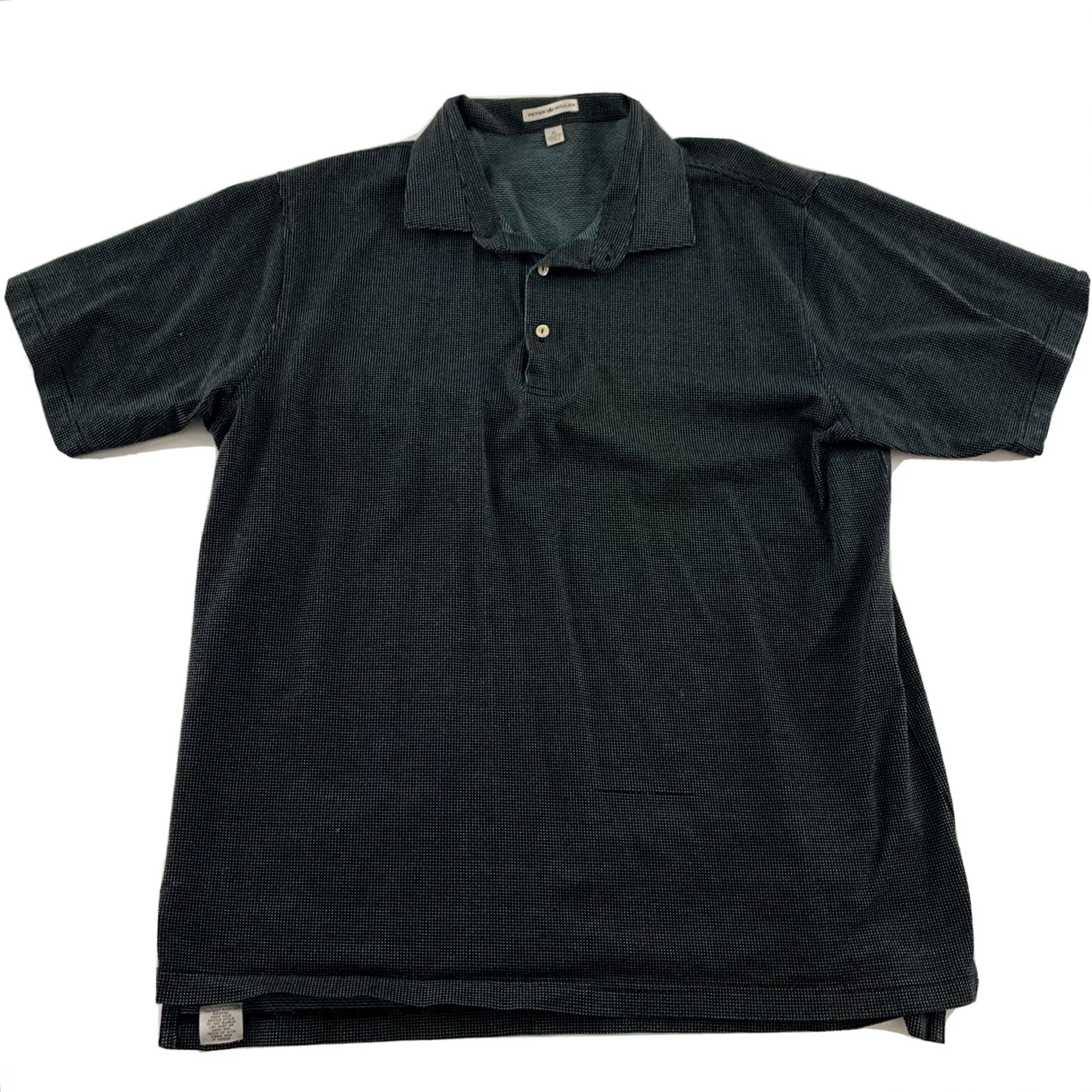 Peter Millar Peter Millar Short Sleeve Golf Polo Shirt Men's XL Black Teal 100% Cotton Button-Up Sports Summer Comfort Regular Knit Shirt Size US XL / EU 56 / 4 - 2 Thumbnail
