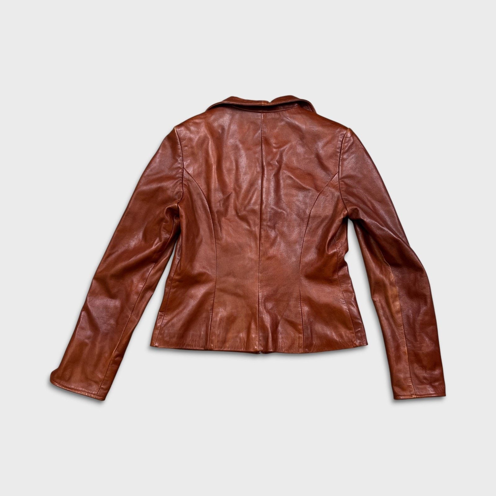 Danier × Vintage Vintage Danier Leather Jacket Y2K Zip Front Wing Collar Coat Size S / US 4 / IT 40 - 5 Thumbnail