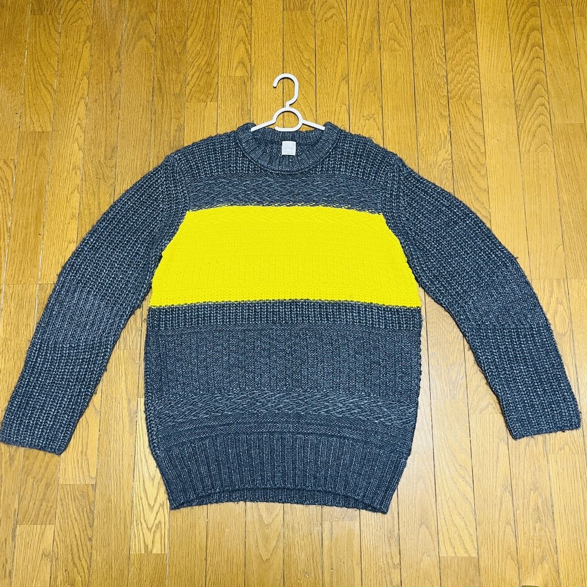 image of Paul Smith Banana Sleeve Oversized Knit L Size in Grey, Men's
