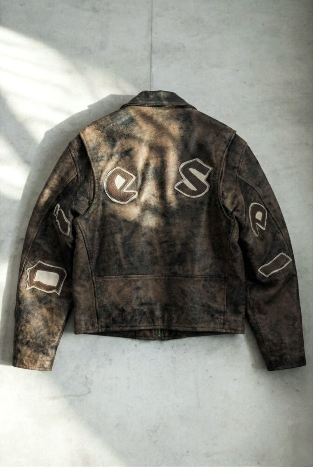 Diesel Diesel Vintage 90’s Leather Bomber Motor Jacket Spellout Size US L / EU 52-54 / 3 - 1 Thumbnail