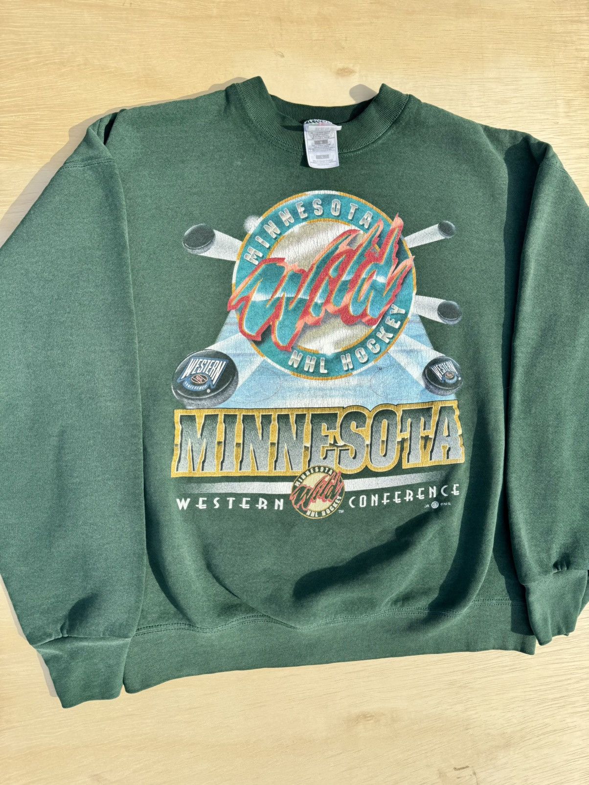NHL × Vintage Vintage 1997 Minnesota Wild 90’s NHL Hockey Sweatshirt Size US S / EU 44-46 / 1 - 3 Thumbnail