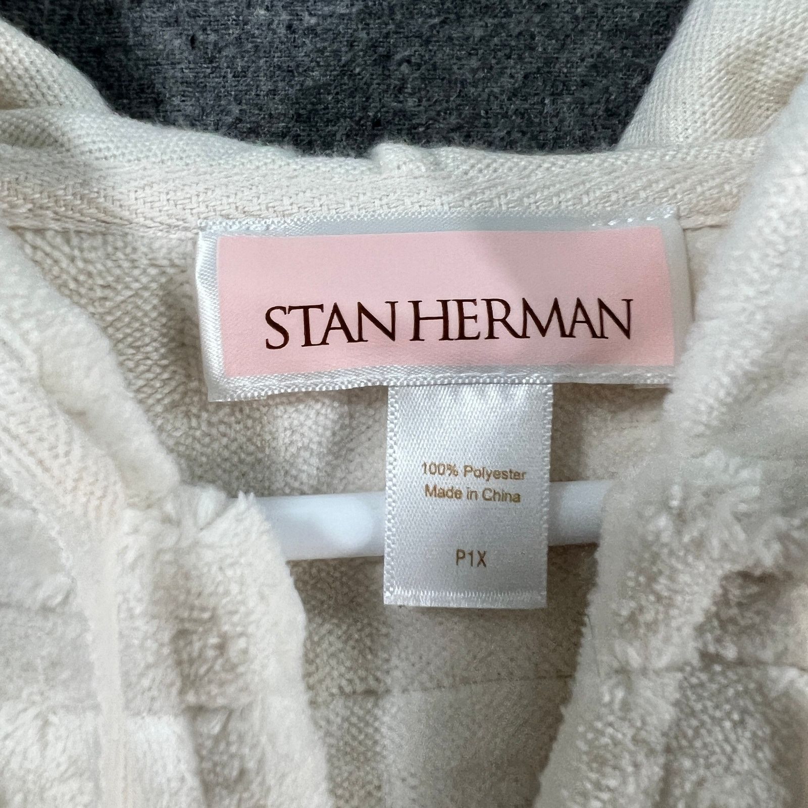 Other Stan Herman Petite Embossed Whisper Terry Hoodie Zip Size XL / US 12-14 / IT 48-50 - 3 Thumbnail