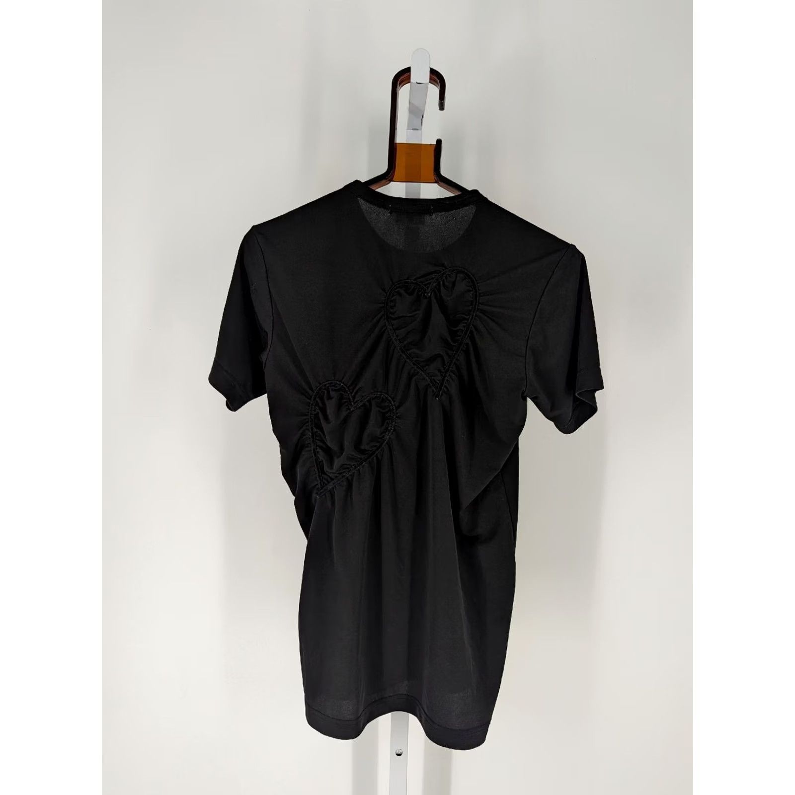 Comme des Garcons Girl VINTAGE Comme design Garcons Bodycon Shirt Black Heart Sculptural Hearts Crewneck Women M Shirt Size M / US 6-8 / IT 42-44 - 3 Thumbnail