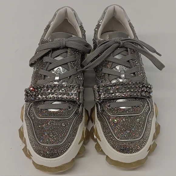 Jimmy Choo Jimmy Choo Diamond X Strap Lo-Top Sneakers w/ Crystals- EU44 Size US 11 / EU 44 - 5 Thumbnail
