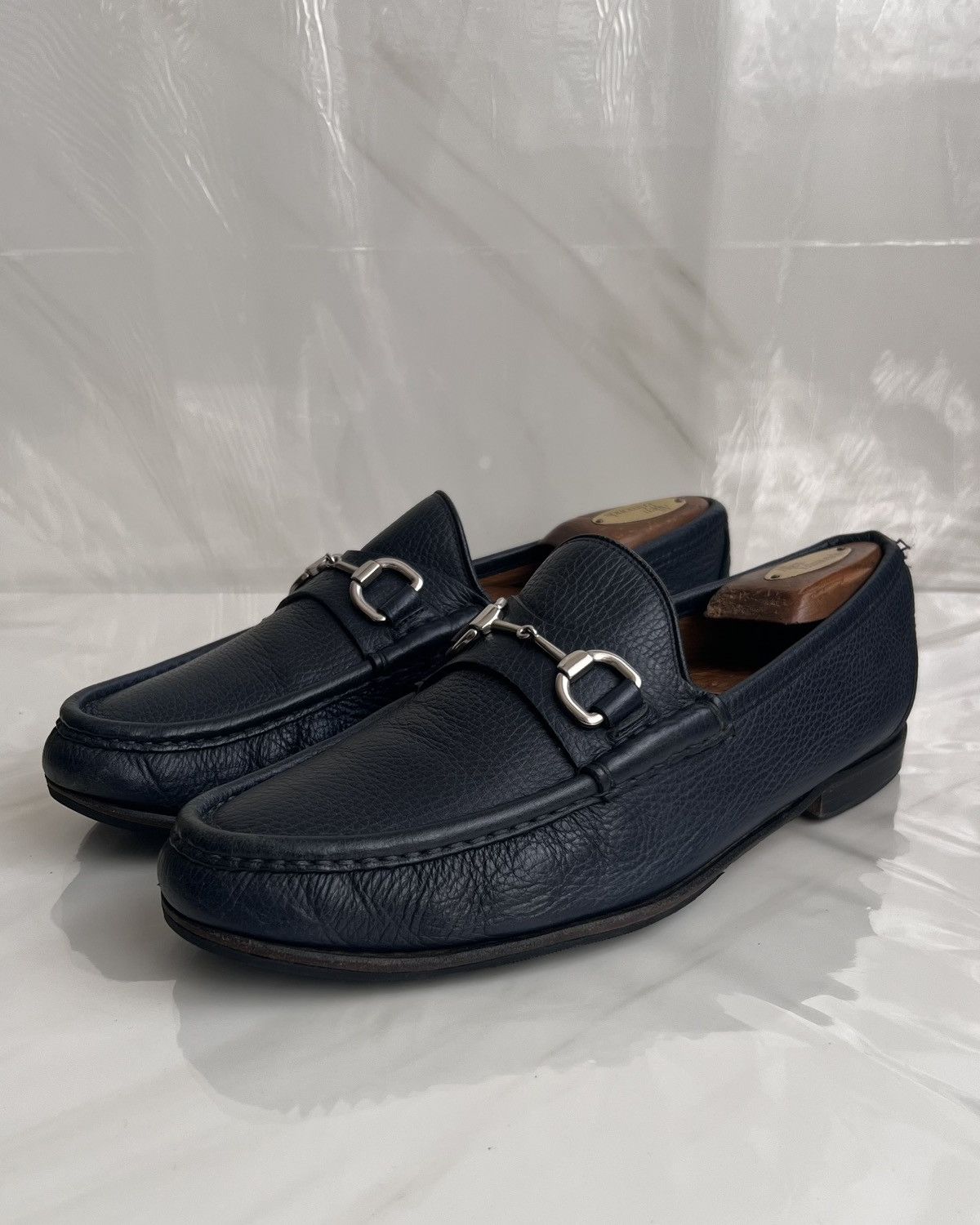 Gucci Gucci Men’s Horsebit Blue leather loafer Size US 8.5 / EU 41-42 - 3 Thumbnail