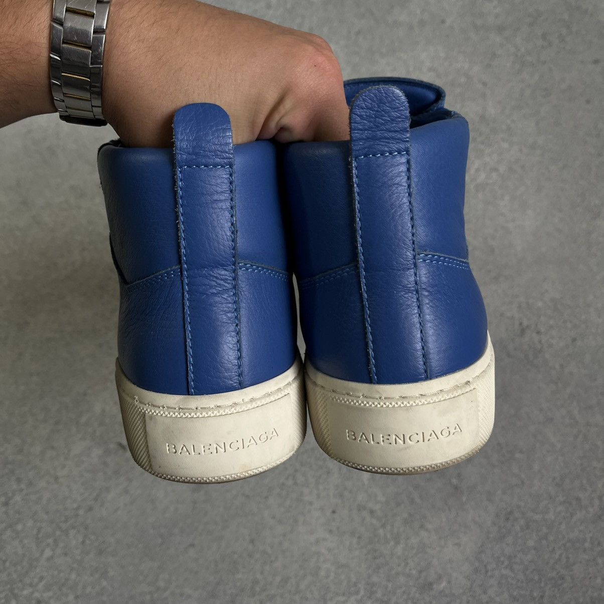 Balenciaga Balenciaga Arena Navy Blue Leather 14 High Tops Lace Up Size US 9 / EU 42 - 6 Thumbnail