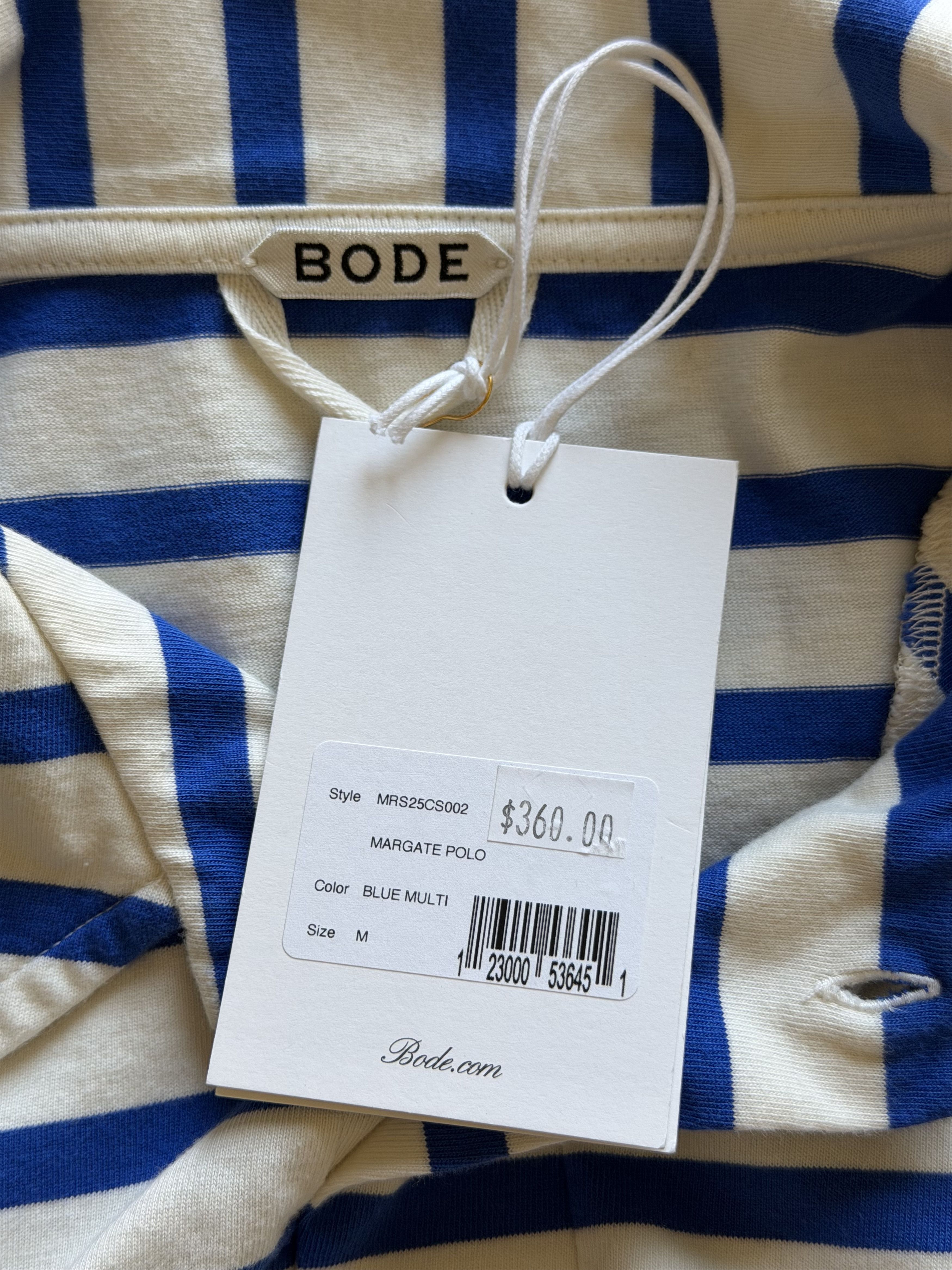 Bode Bode Margate Polo in White Blue Size US M / EU 48-50 / 2 - 7 Thumbnail