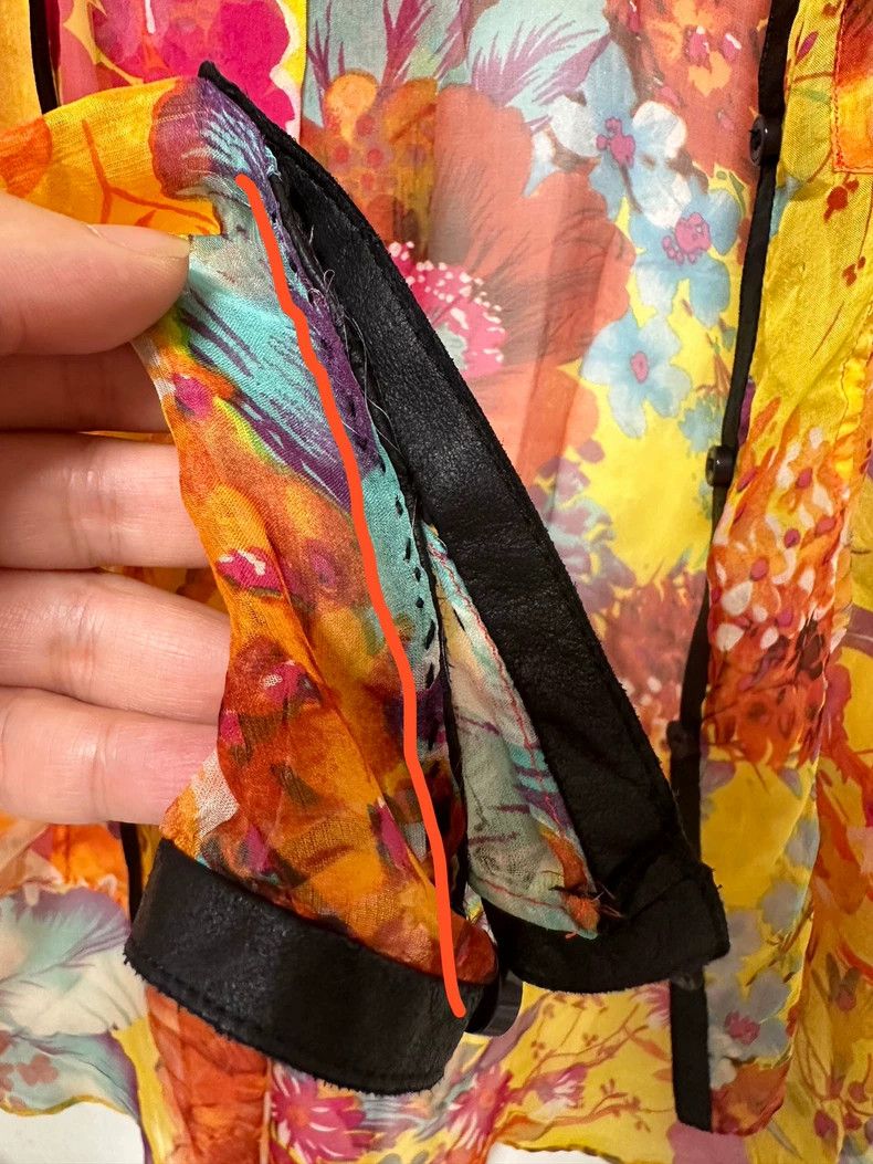 Helmut Lang HELMUT LANG Orange series peony printed mulberry silk open Size L / US 10 / IT 46 - 8 Thumbnail