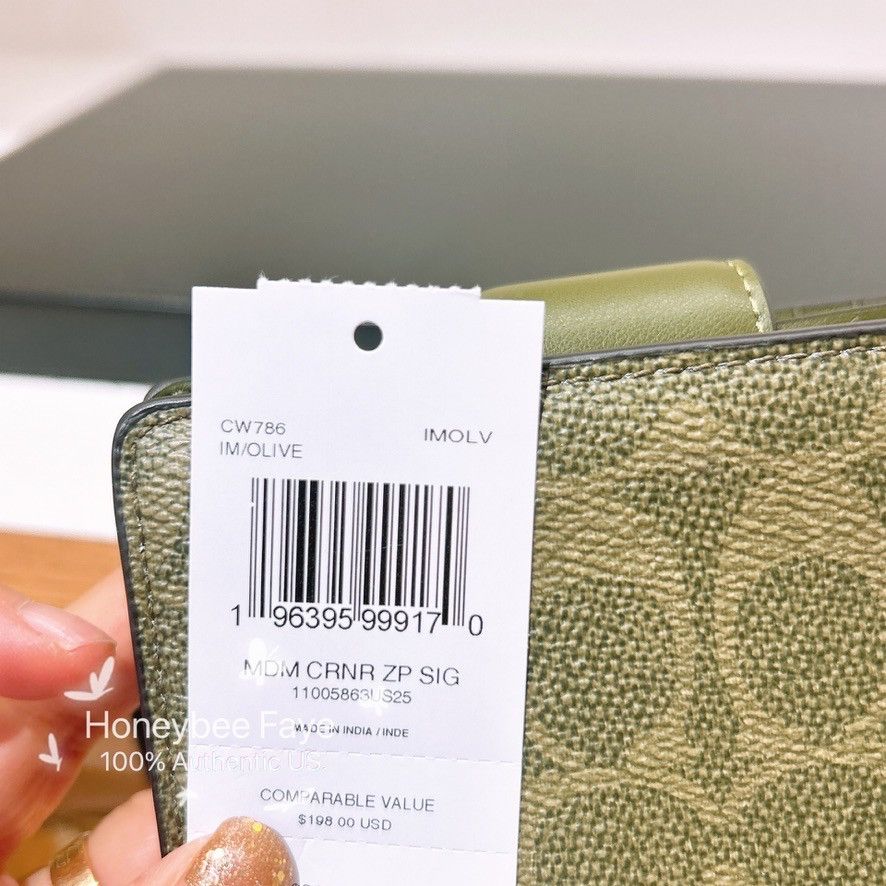 Coach Medium Corner Zip Wallet In Signature Canvas CW786 Size ONE SIZE - 5 Thumbnail
