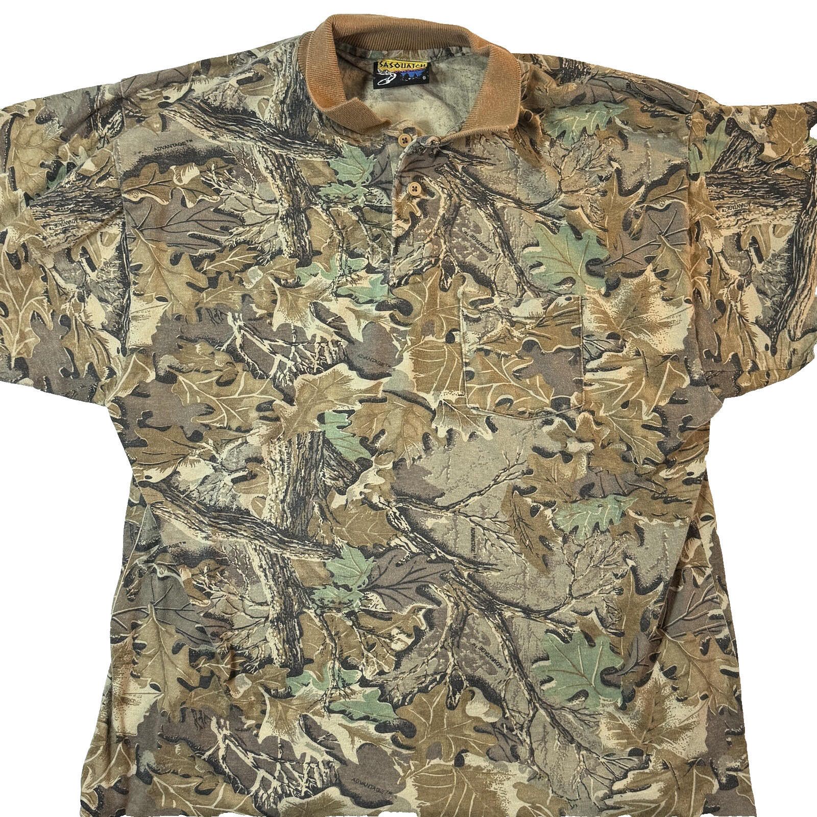 Sasquatchfabrix Vintage Sasquatch Polo Shirt Men L Allover Camo Hunting USA Size US L / EU 52-54 / 3 - 1 Thumbnail