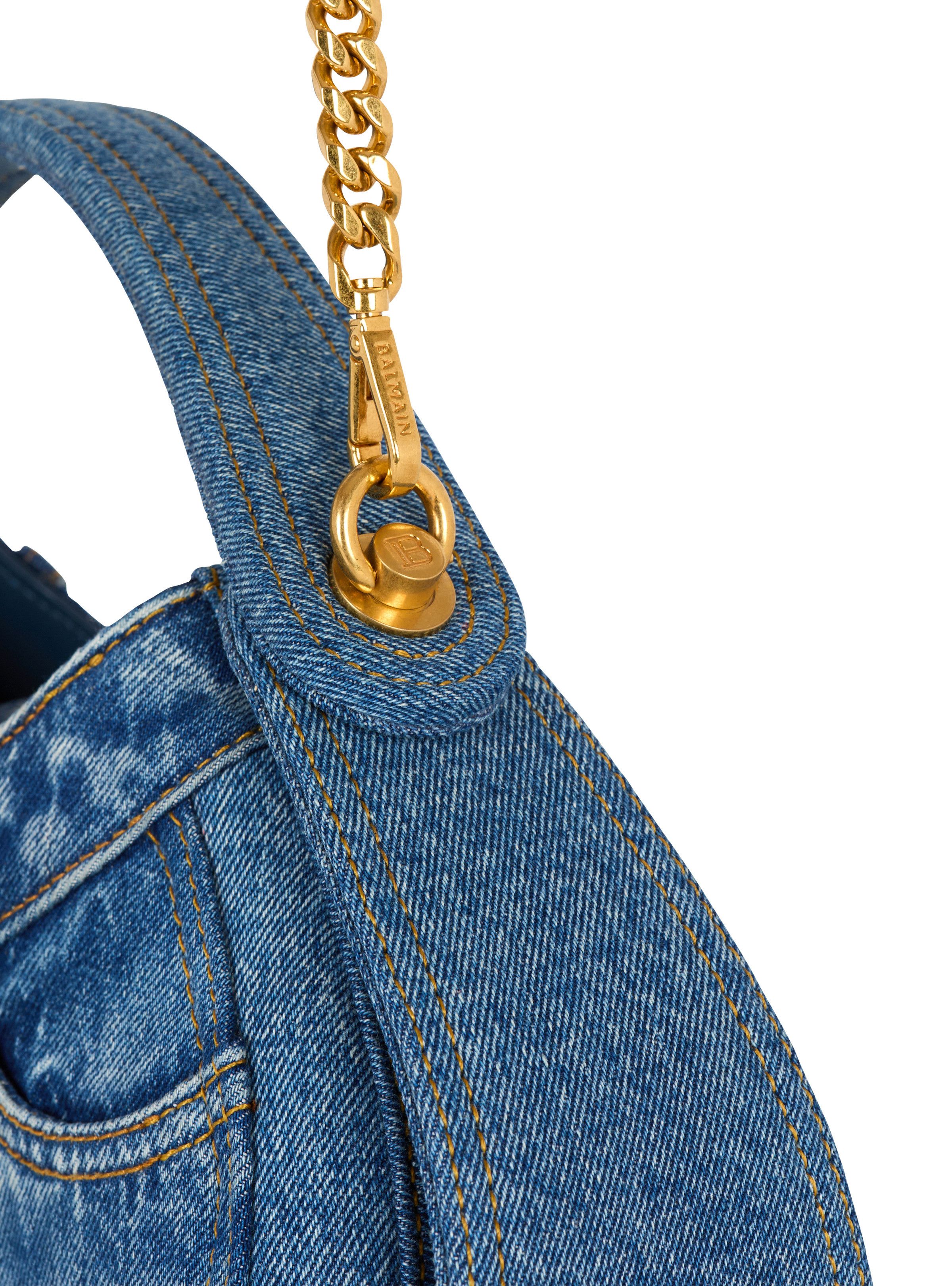 Balmain o1s1wg111225 Size:OS/Medium Denim Jolie Madame Bag in Blue Size ONE SIZE - 4 Thumbnail