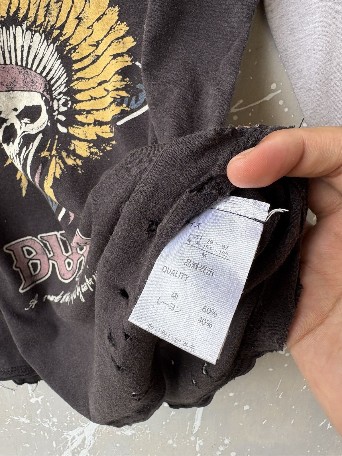 Japanese Brand TRASHED Distressed Durer Madkiss Native Skull Long Sleeve Size US S / EU 44-46 / 1 - 10 Thumbnail
