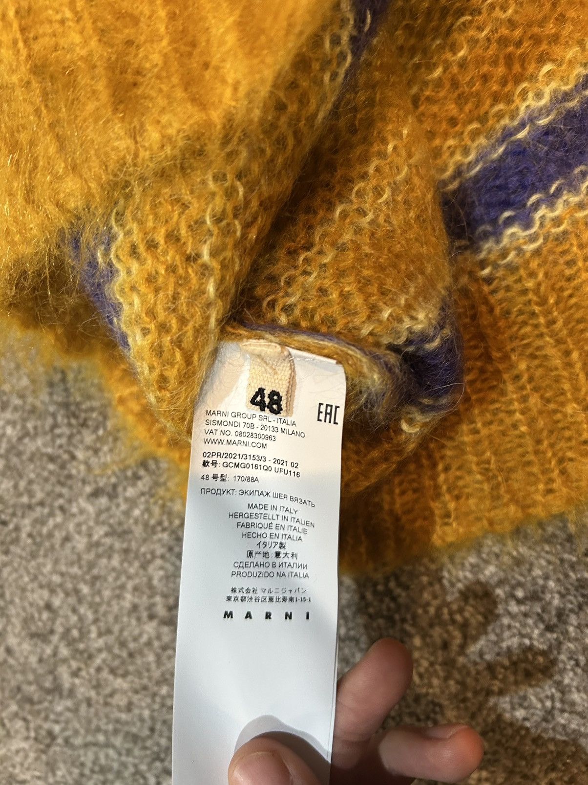 Marni Marni mohair fuzzy wuzzy sweater blue and yellow Size US L / EU 52-54 / 3 - 4 Thumbnail