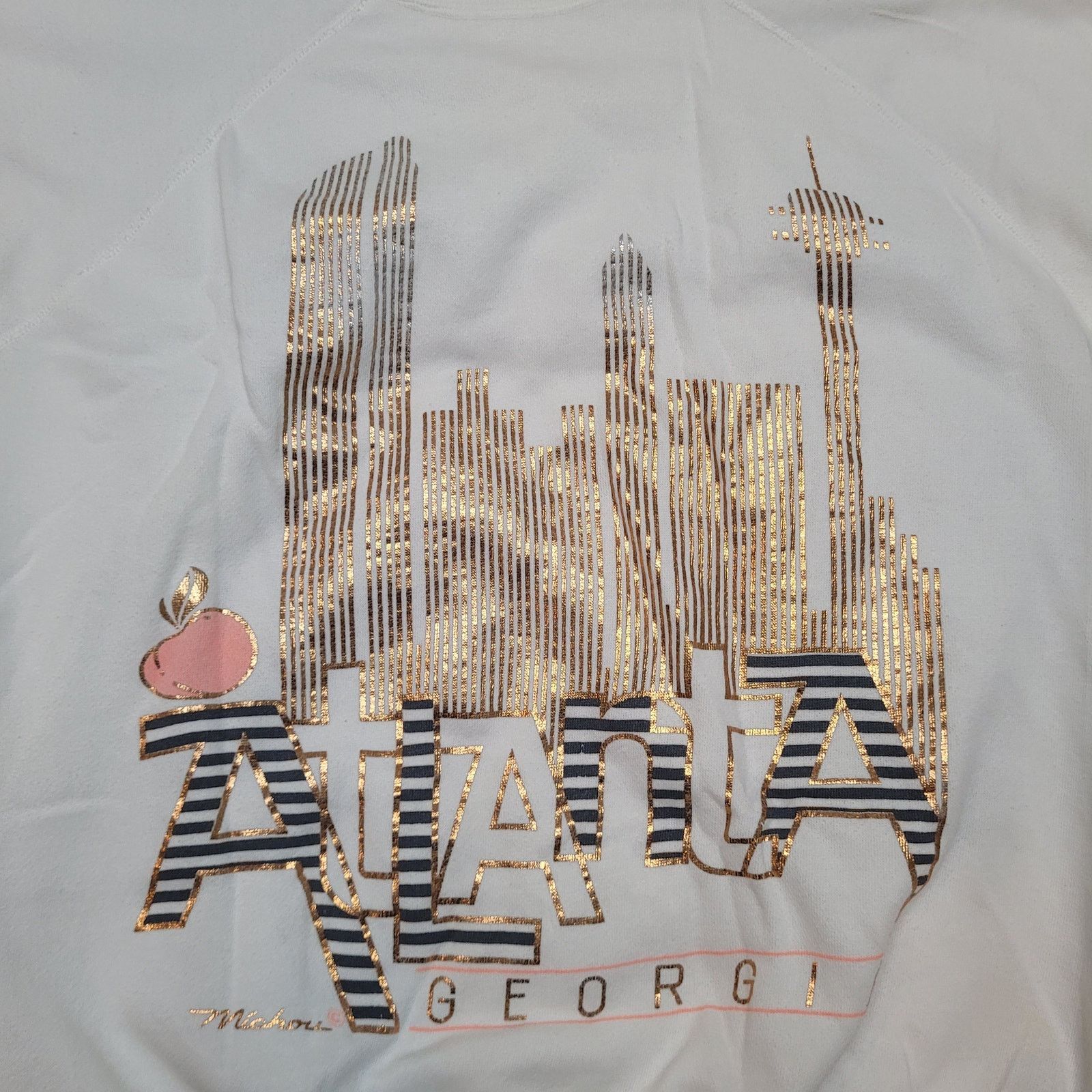 Vintage VTG 80s Atlanta Skyline Sweatshirt Boxy Womens L Metallic Size L / US 10 / IT 46 - 2 Thumbnail