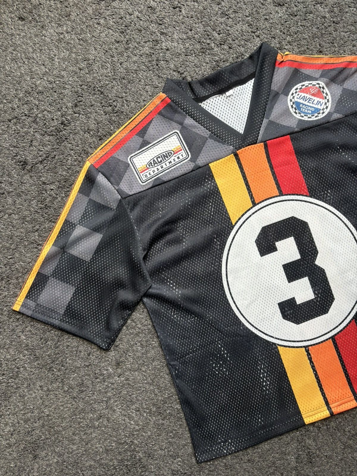 Japanese Brand Vintage oversize number 3 racing black red football jersey Size US L / EU 52-54 / 3 - 3 Thumbnail