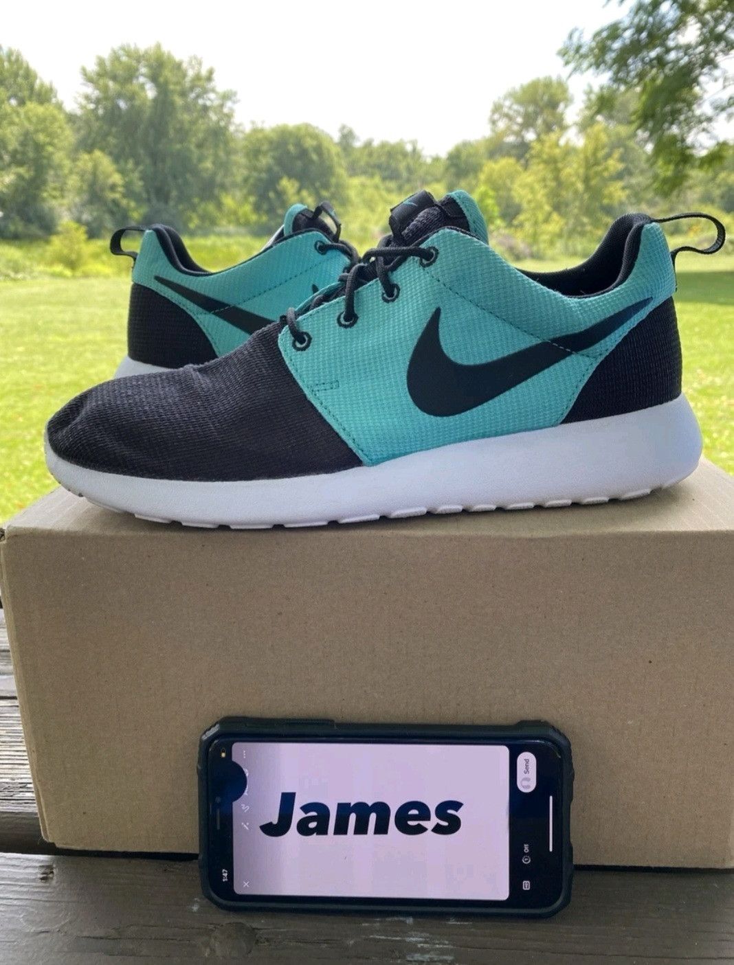 Nike Nike Roshe Run Light Turquoise 511881025 Size 7.5 Men Size US 7.5 / EU 40-41 - 1 Thumbnail