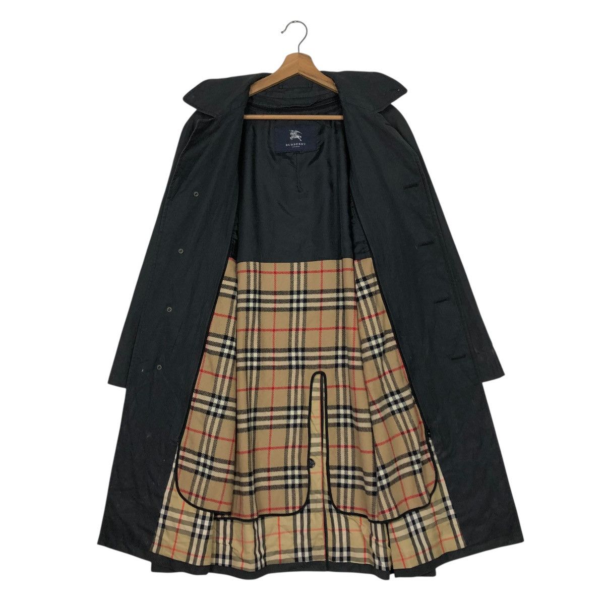 Burberry 🔥VINTAGE LONG TRENCH COAT BURBERRY LONDON NOVA CHECK LINING Size US M / EU 48-50 / 2 - 16 Thumbnail