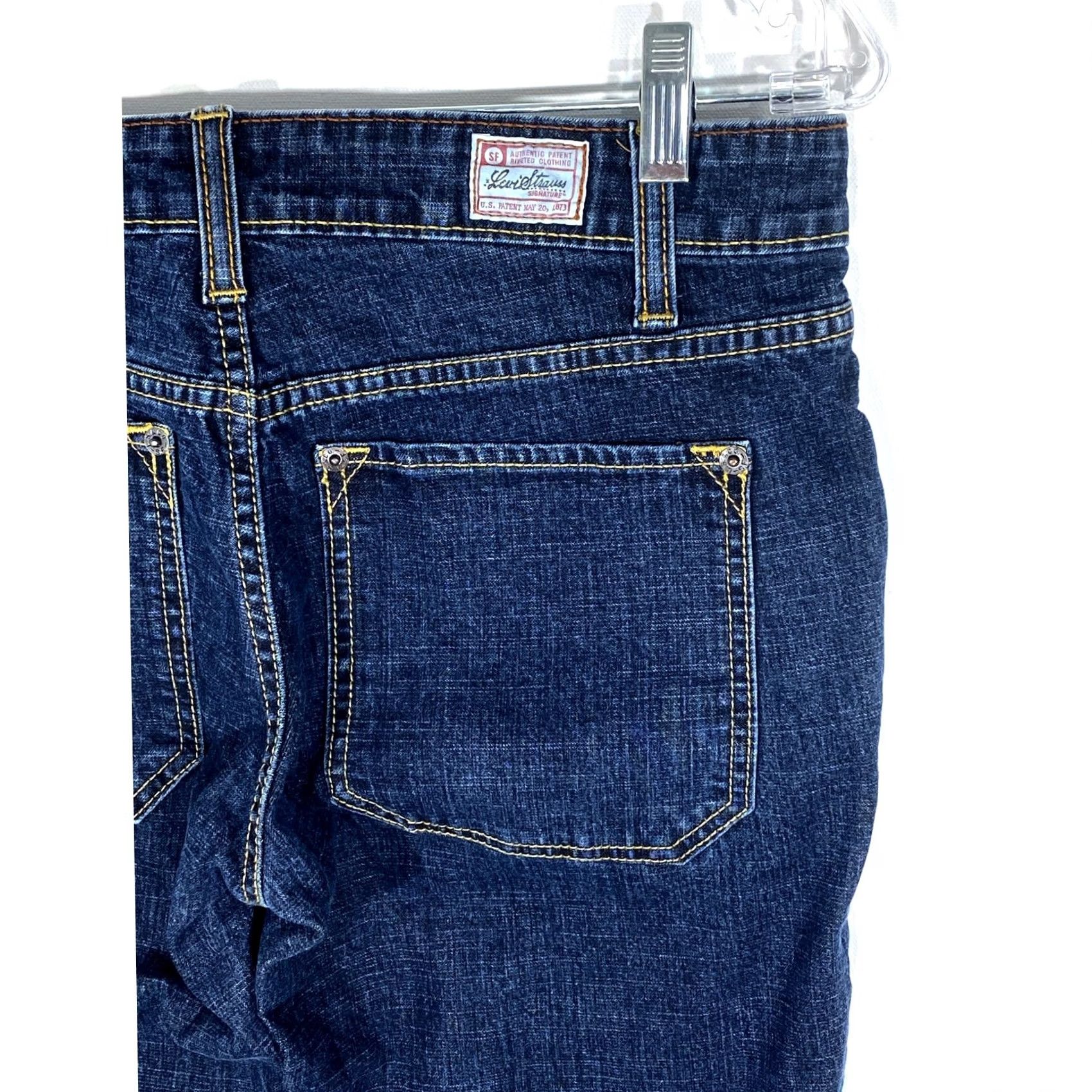 Vintage Levis Levi Strauss Signature Jeans Bootcut Juniors 7 Dark Wash Stretch Womens Size 28" / US 6 / IT 42 - 5 Thumbnail