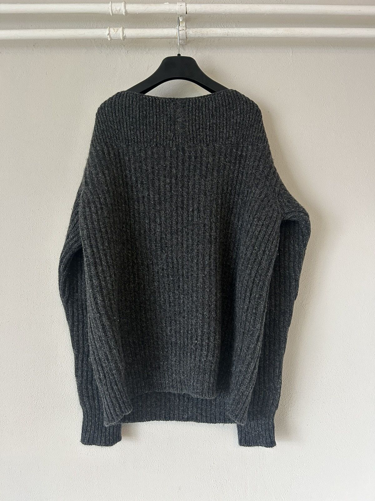 Saint Laurent Paris Saint Laurent Paris Boat Neck Chunky Knit Sweater Size US L / EU 52-54 / 3 - 9 Thumbnail