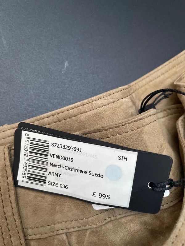 Joseph Joseph March Cashmere Suede Pants Lambskin Leather Size 26" / US 2 / IT 38 - 5 Thumbnail